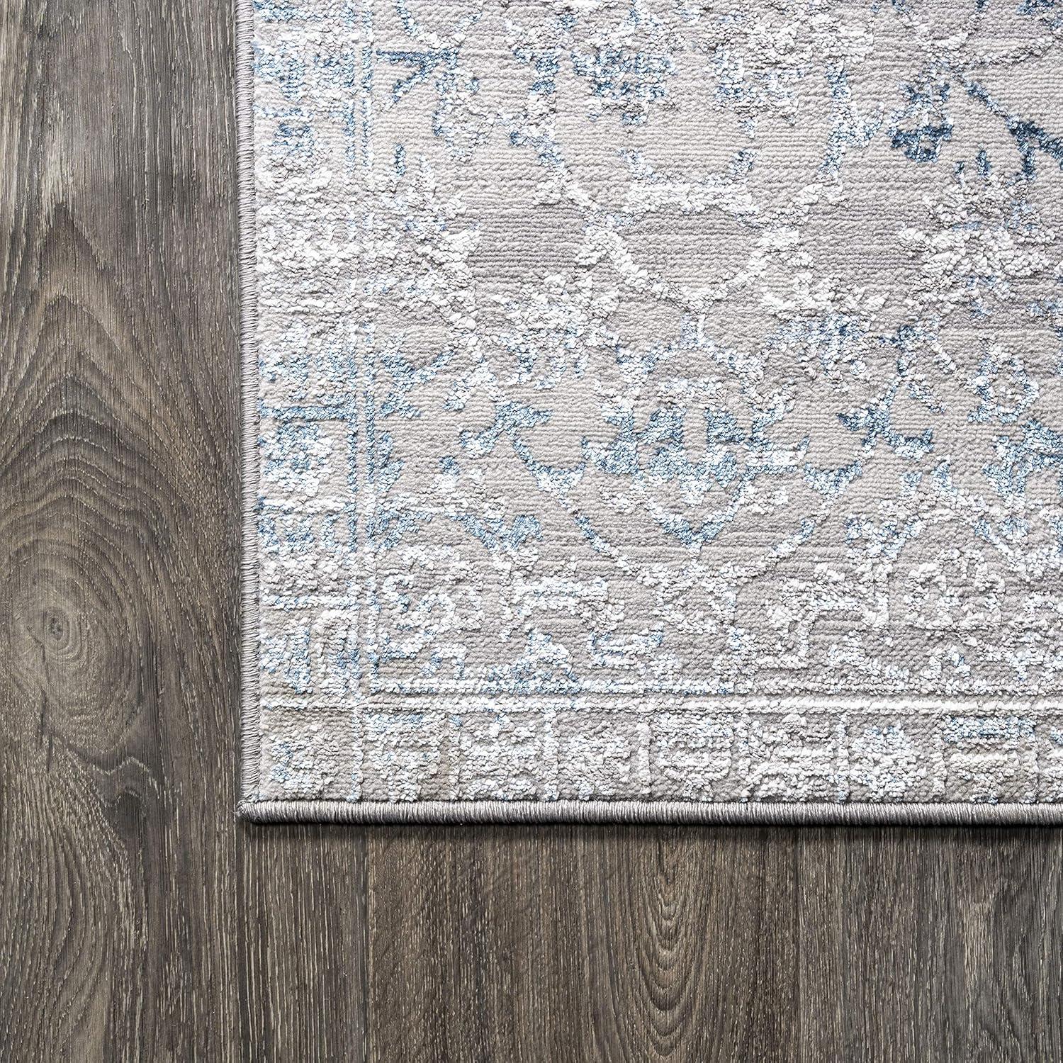 3'x5' Tidal Modern Strie' Area Rug, Gray/Blue - JONATHAN Y