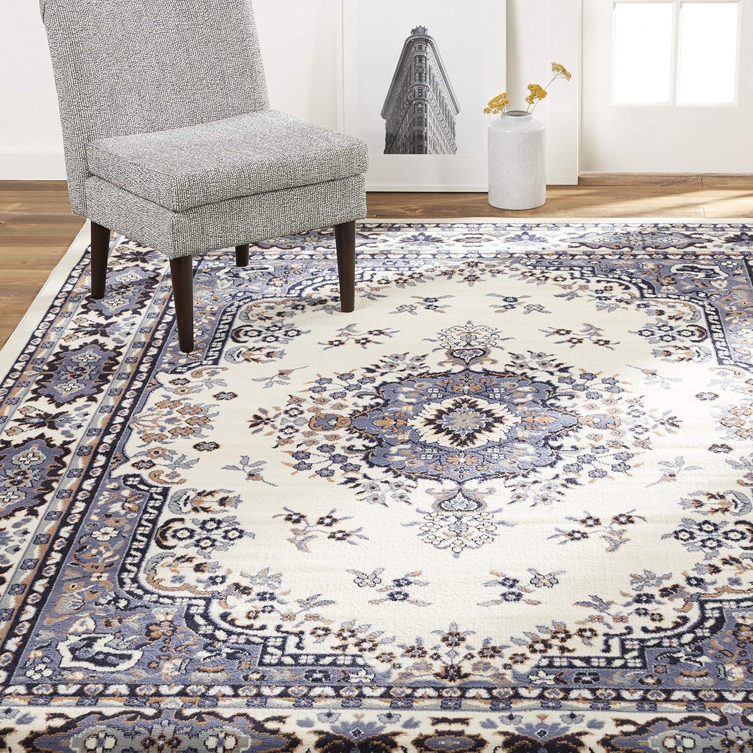 Premium Porcelain Medallion 7'8"x10'7" Synthetic Area Rug