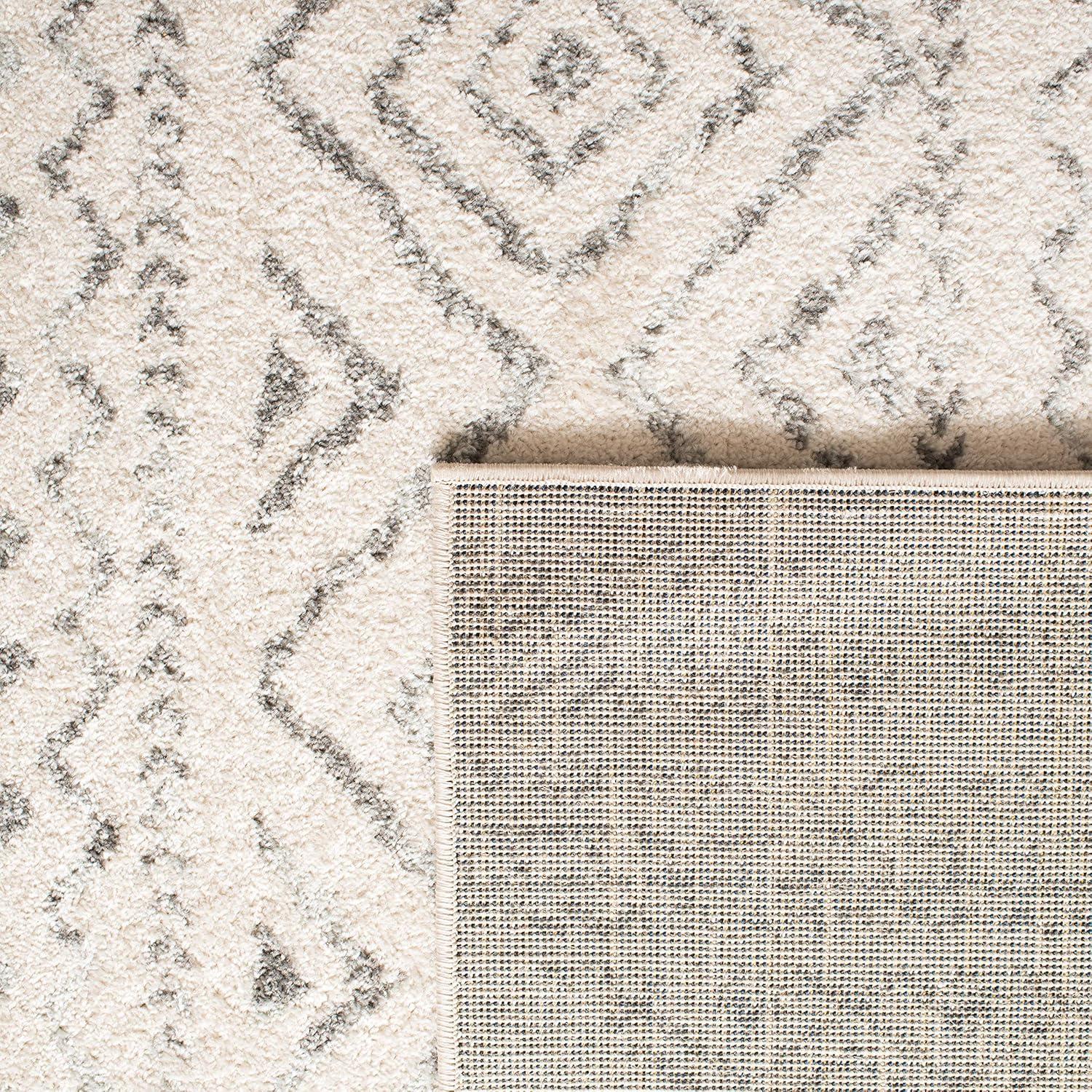 Ivory & Grey Moroccan Boho 2' x 4' Synthetic Area Rug