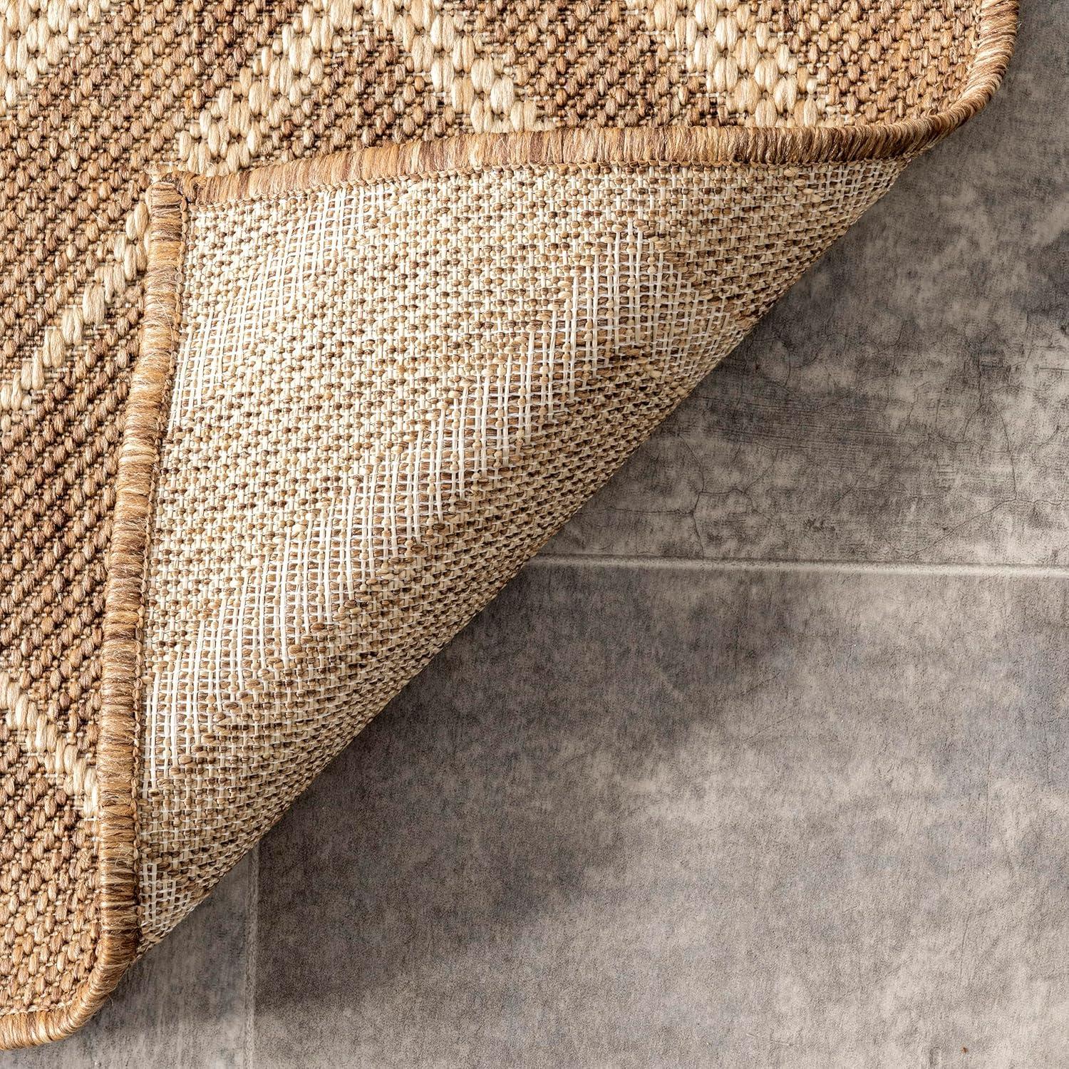 Nuloom Sammi Trellis 5x8 Indoor/Outdoor Area Rug for Living Room Patio Deck Front Porch Kitchen, Brown/Ivory