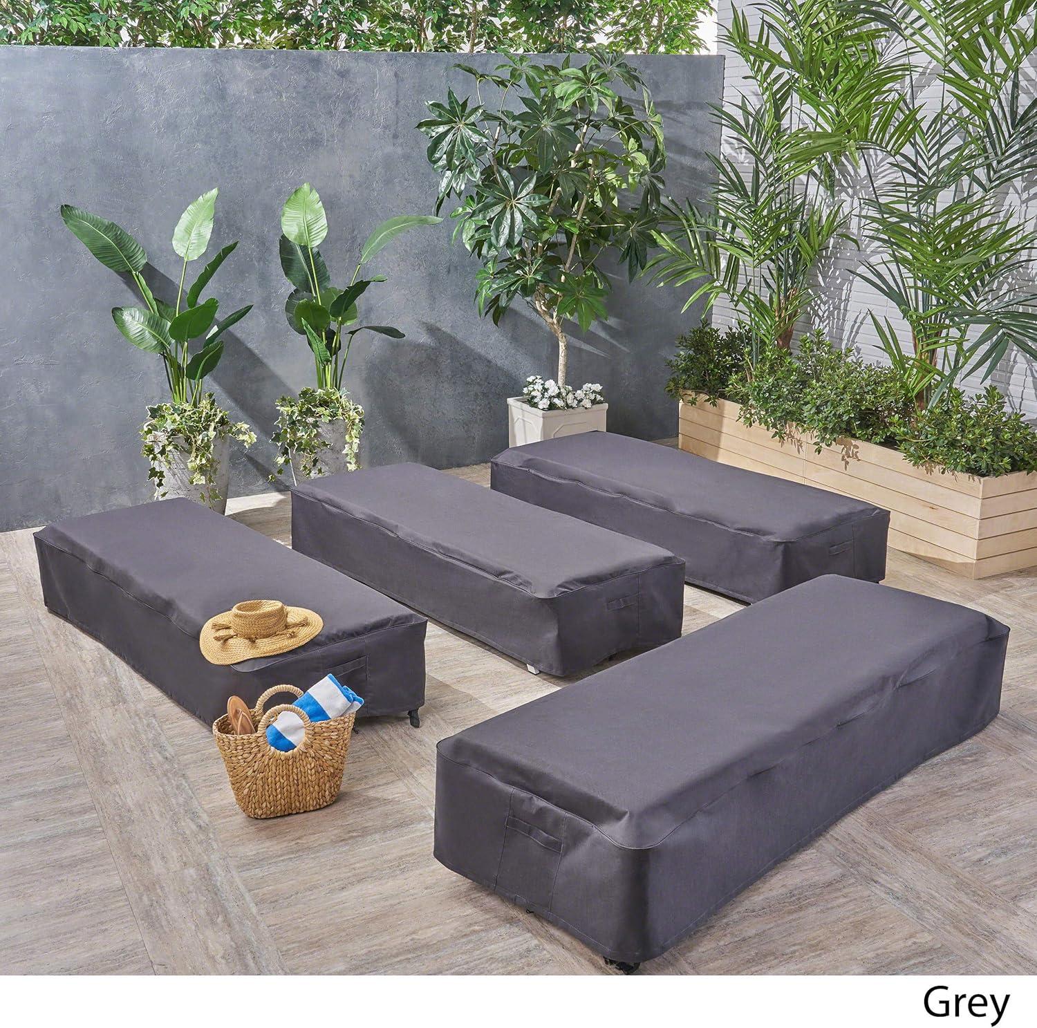 Gray Waterproof Outdoor Chaise Lounge Covers Set of 4