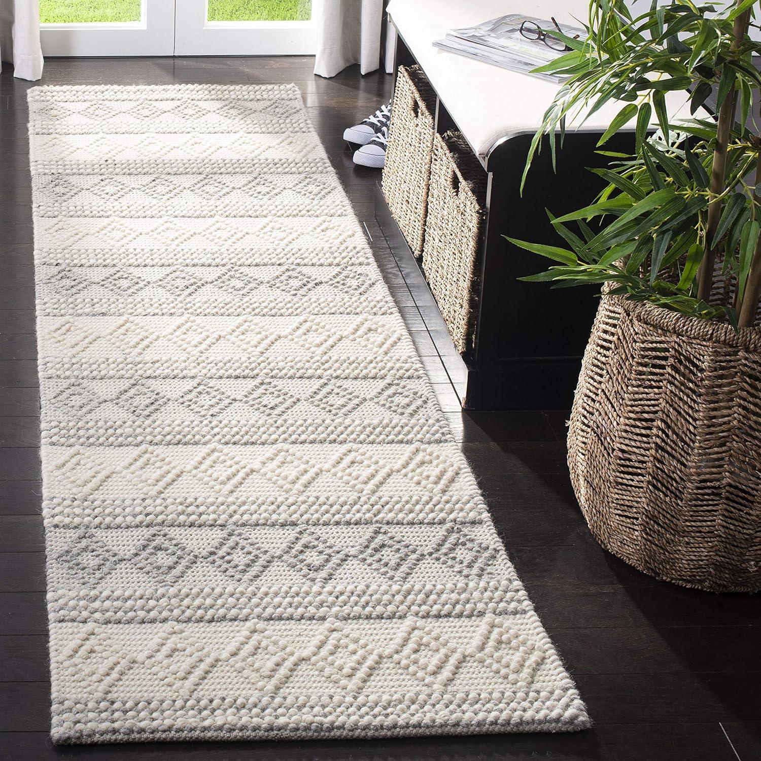 Natura NAT750 Hand Woven Runner Rug - Grey/Ivory - 2'x12' - Safavieh.