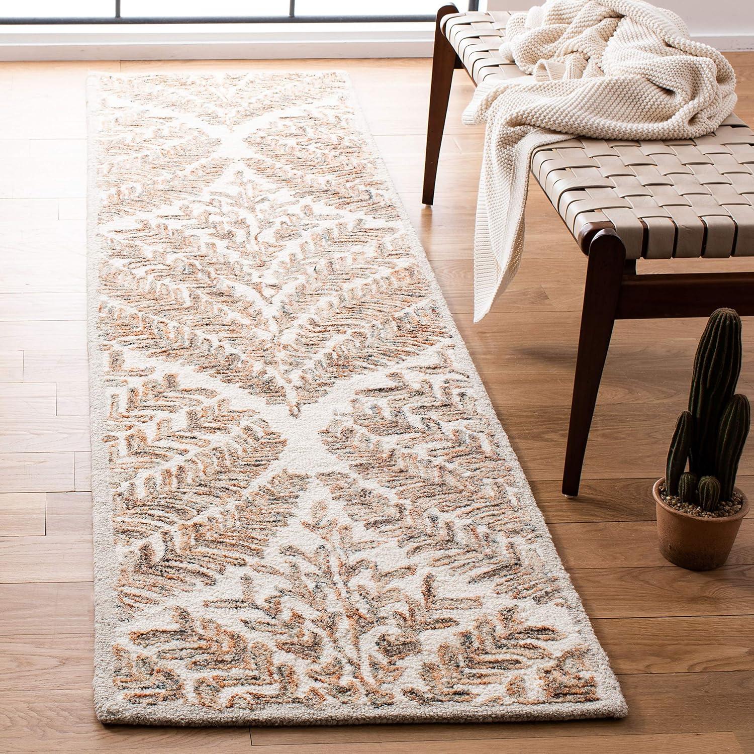 Capri CPR208 Tufted Indoor Runner Rug - Ivory/Brown - 2'3"x7' - Safavieh