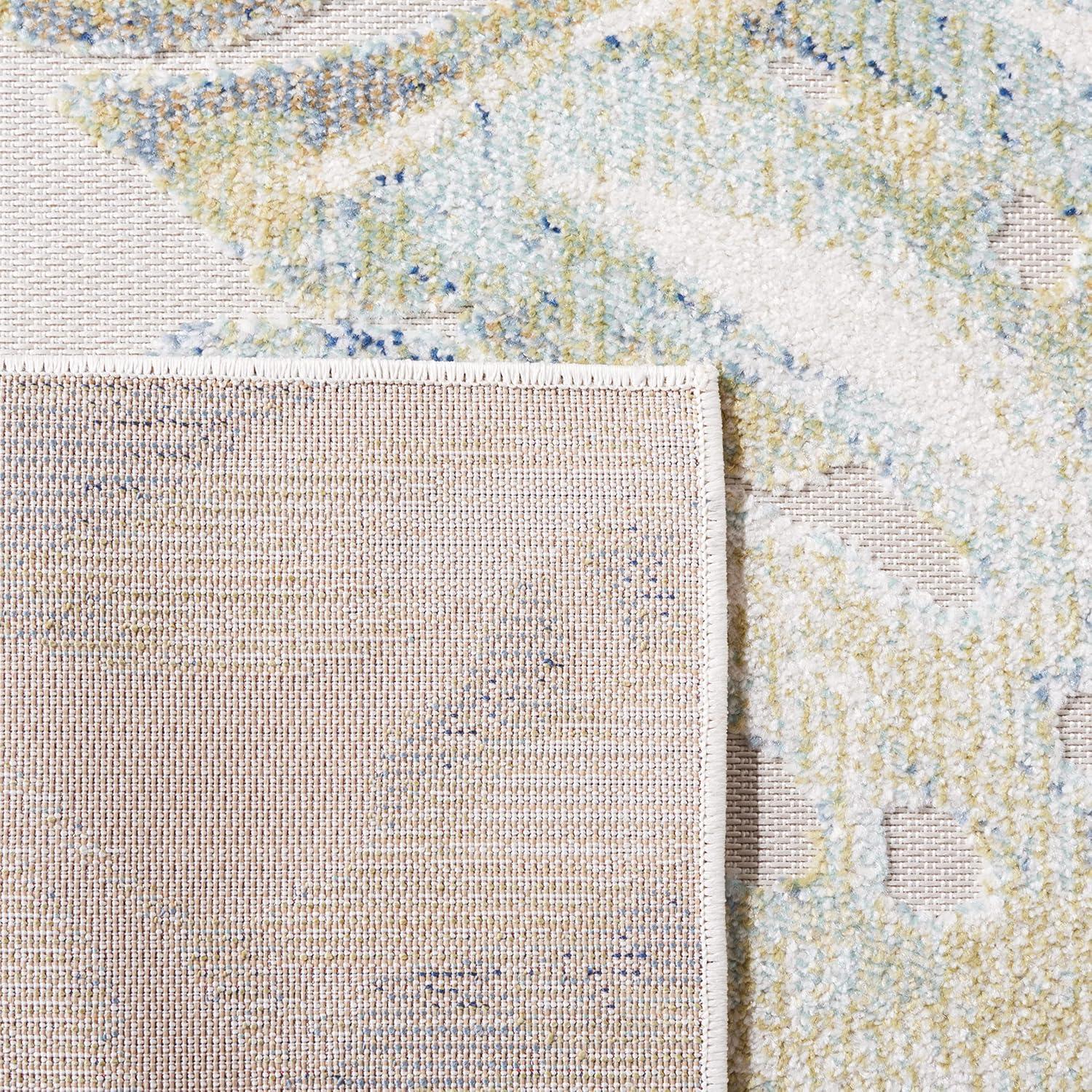 Sarasota SAR112 Power Loomed Area Rug - Light Green/Ivory - 4'5"x6'5" - Safavieh.