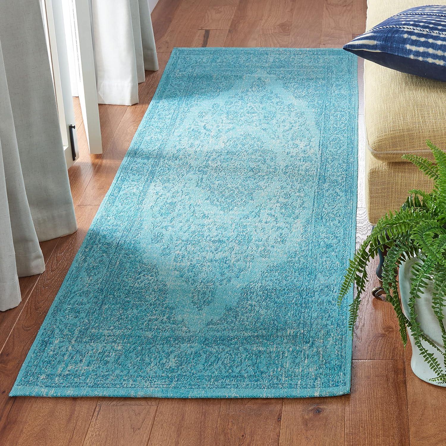 Classic Vintage CLV121 Loomed Indoor Runner Rug - Aqua - 2'4"x8' - Safavieh