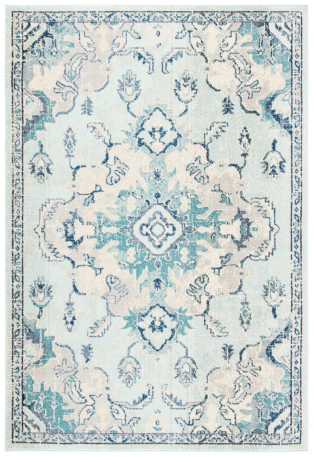Madison MAD484 Power Loomed Indoor Area Rug - Teal/Beige - 6'x9' - Safavieh