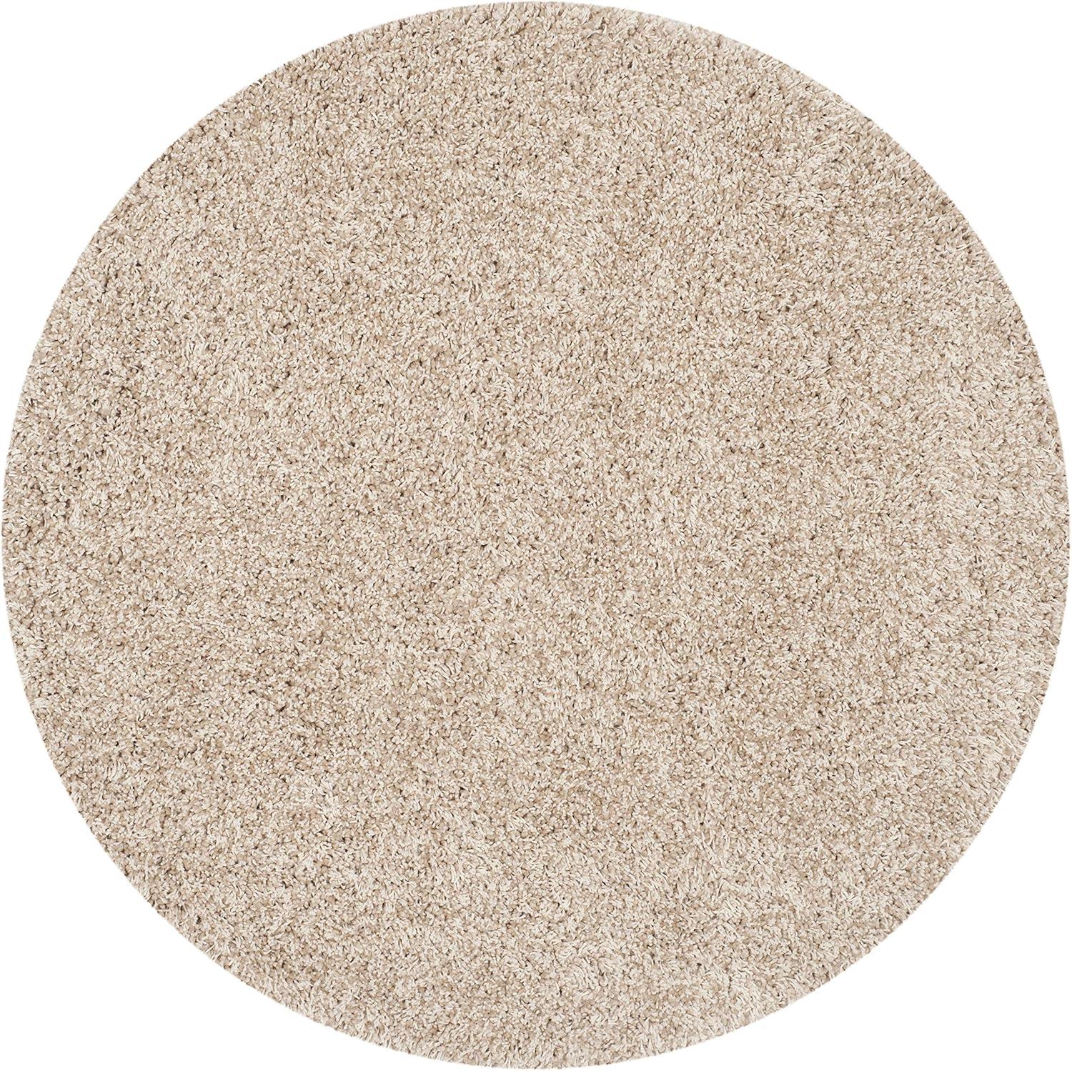 SAFAVIEH California Solid Plush Shag Area Rug, Dark Grey, 8'6" x 8'6" Round