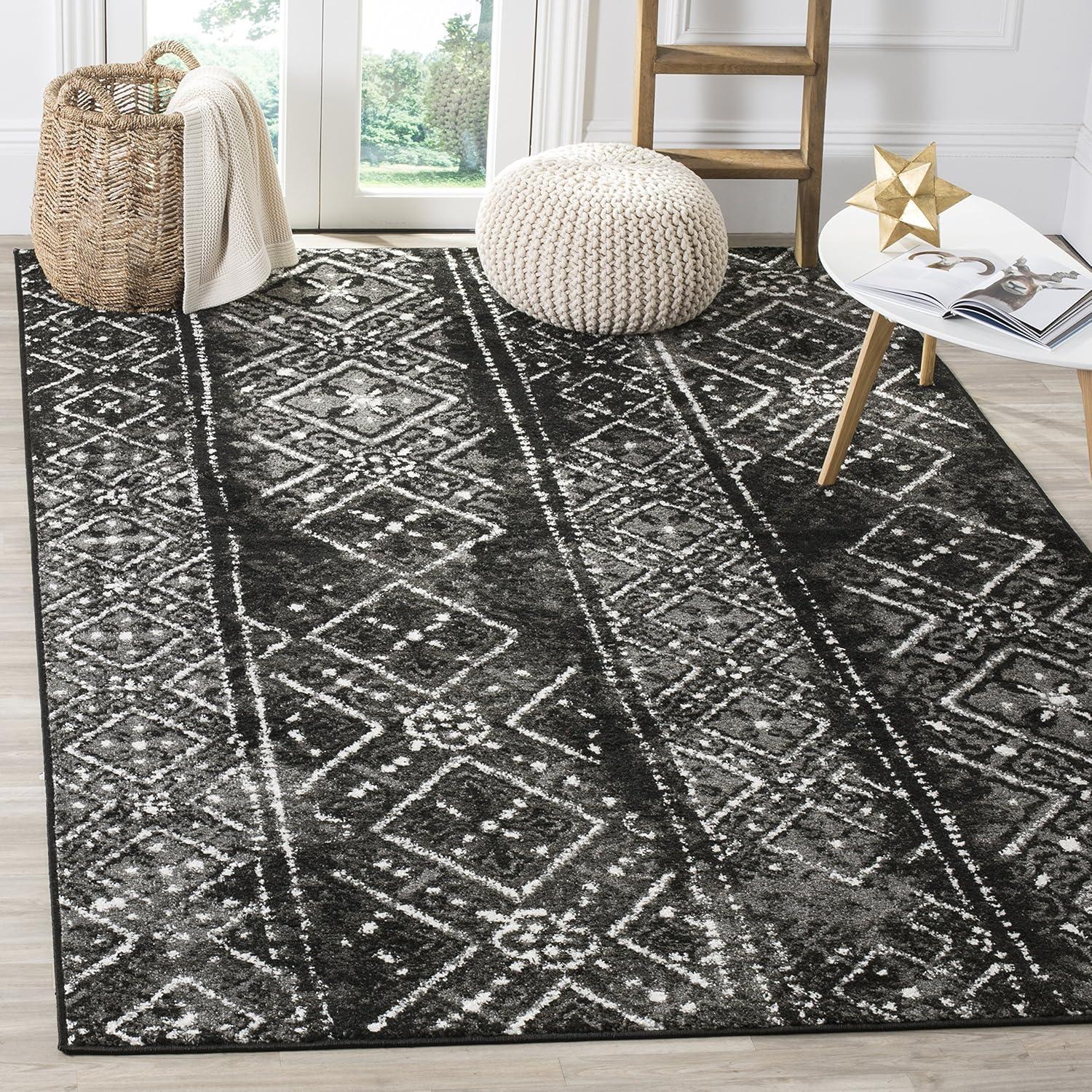 Adirondack ADR111 Machine Made Indoor Area Rug - Black/Silver - 6'x9' - Safavieh