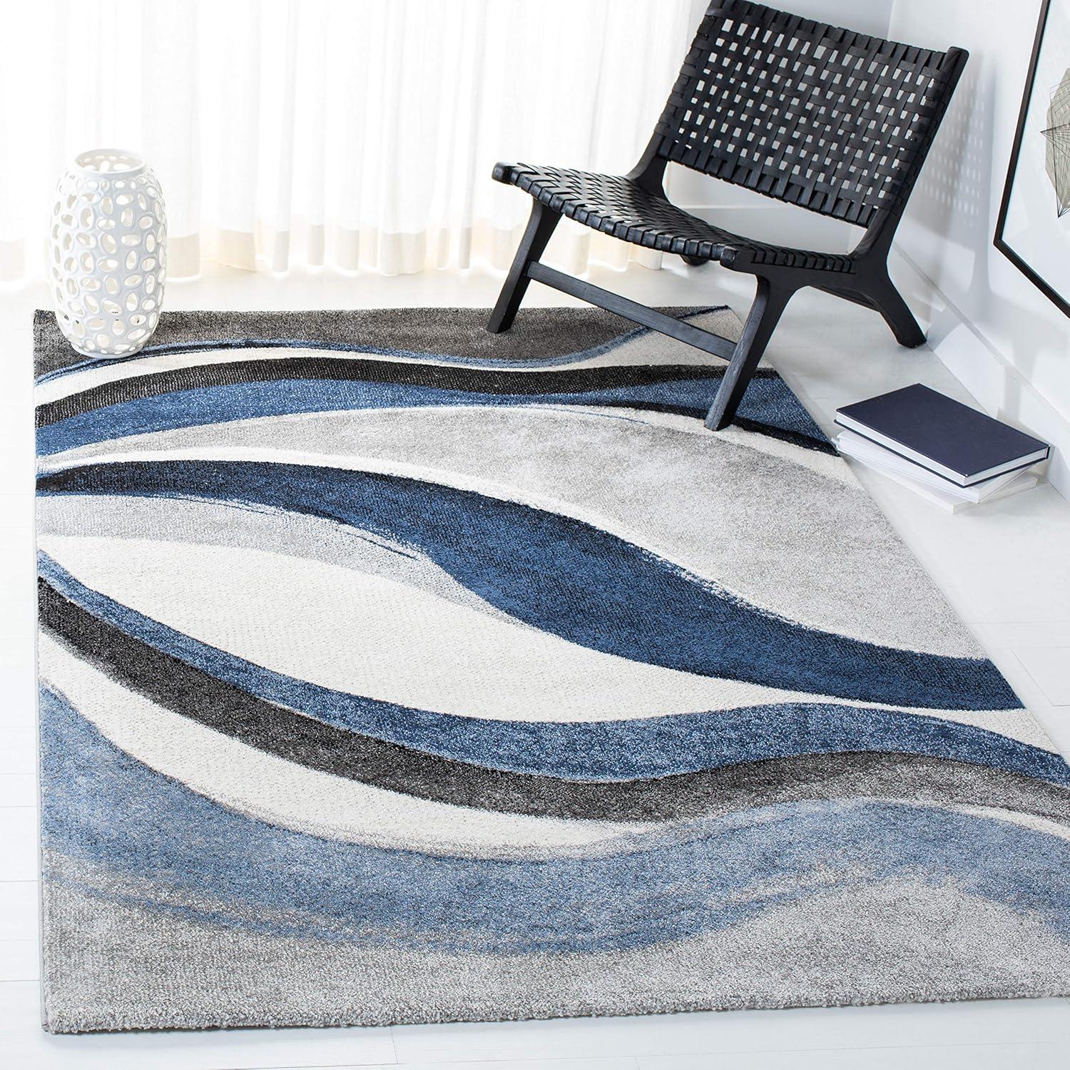 SAFAVIEH Hollywood Dalton Abstract Area Rug, Grey/Blue, 6'7" x 9'