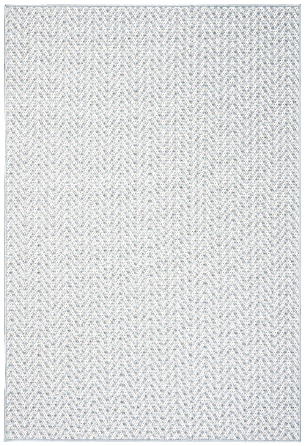 SAFAVIEH Bermuda Amina Geometric Chevron Indoor/Outdoor Area Rug Light Blue/Cream, 9' x 12'