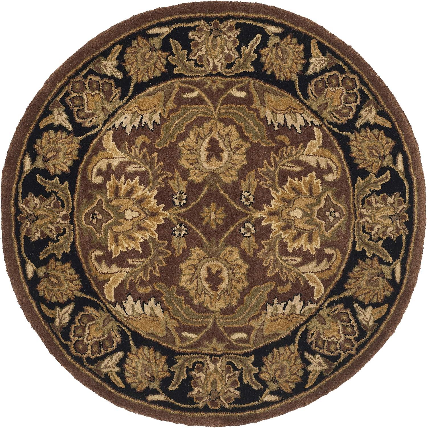 SAFAVIEH Classic Shanelle Traditional Wool Area Rug, Rust/Black, 6' x 6' Round