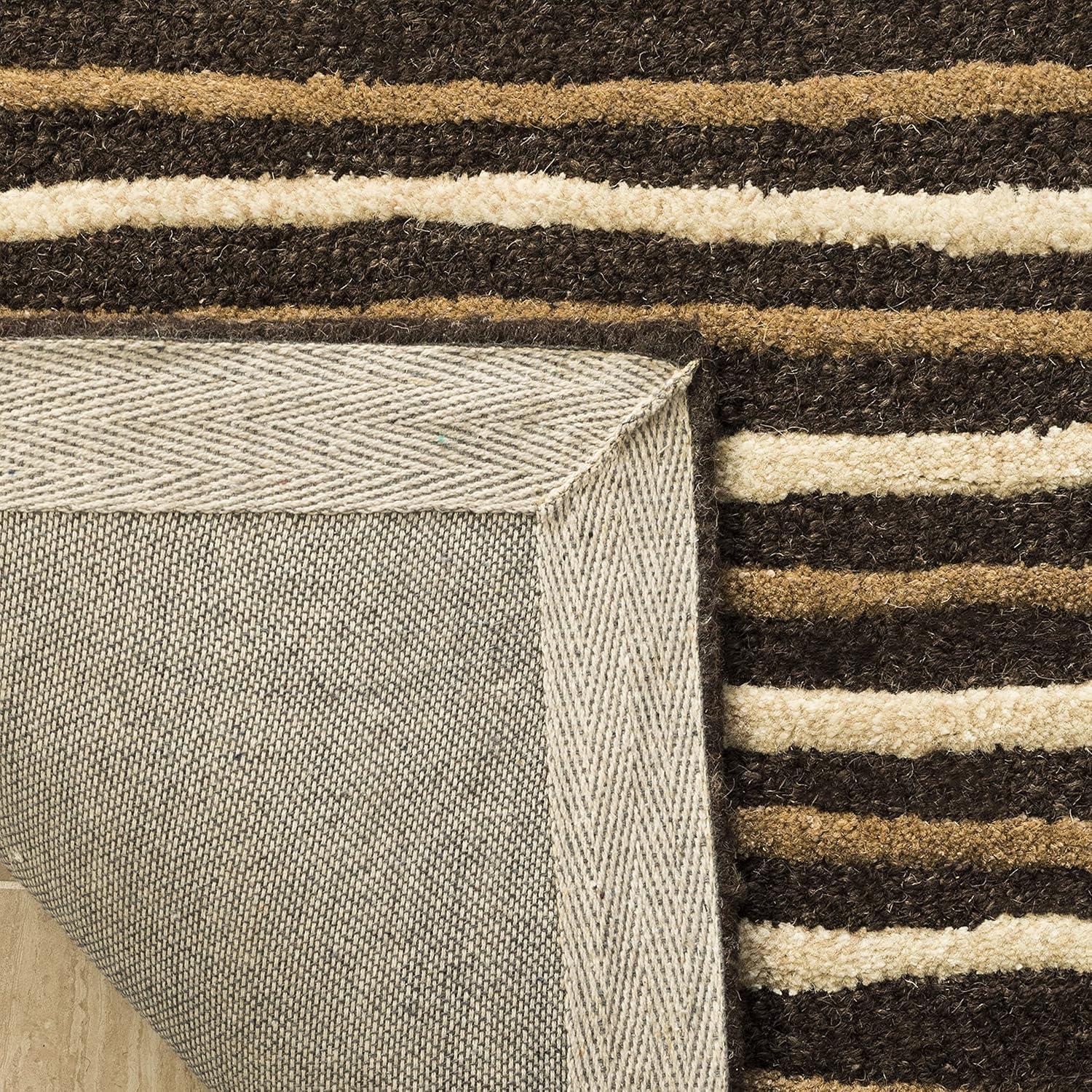 Martha Stewart Hand Drawn Stripe - MSR3619 - Indoor Hand Tufted Accent Rugs - Tilled Soil Brn - 2'6"x4'3"