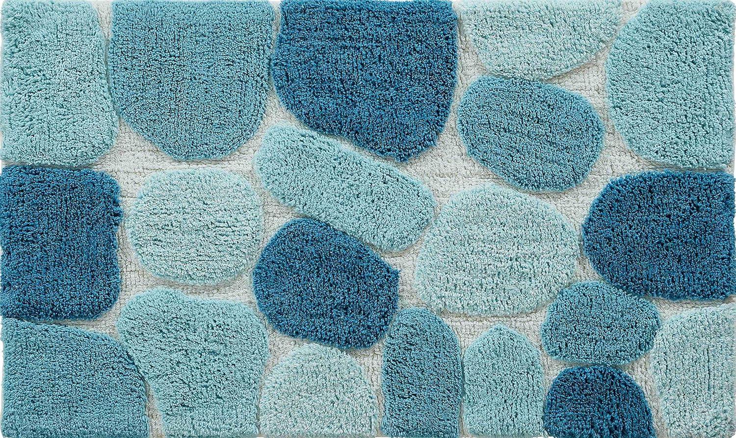 Chesapeake Pebbles 2 pc Arctic Blue Bath Rug Set (21"x34" & 24"x40")
