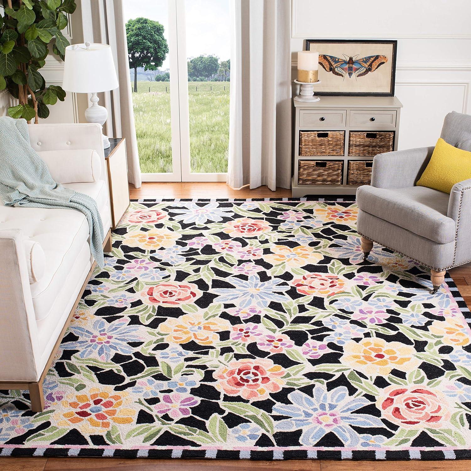 Chelsea HK214 Handmade Area Rug - 8'x10' - Black - Safavieh