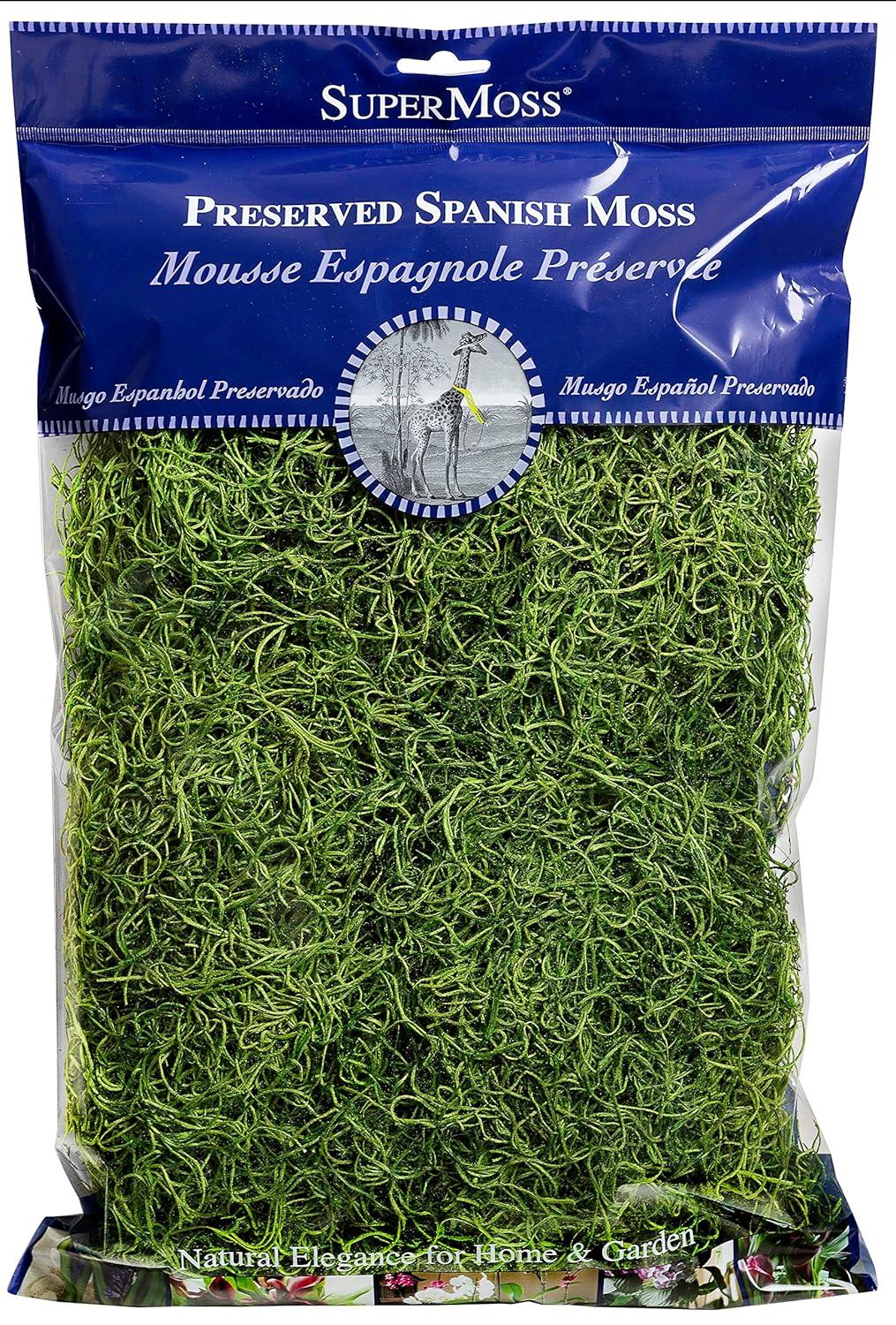 SuperMoss Preserved Spanish Moss: Natural Fill for Gift Baskets, Soil Cover, Orchid Decor - Online-Unique