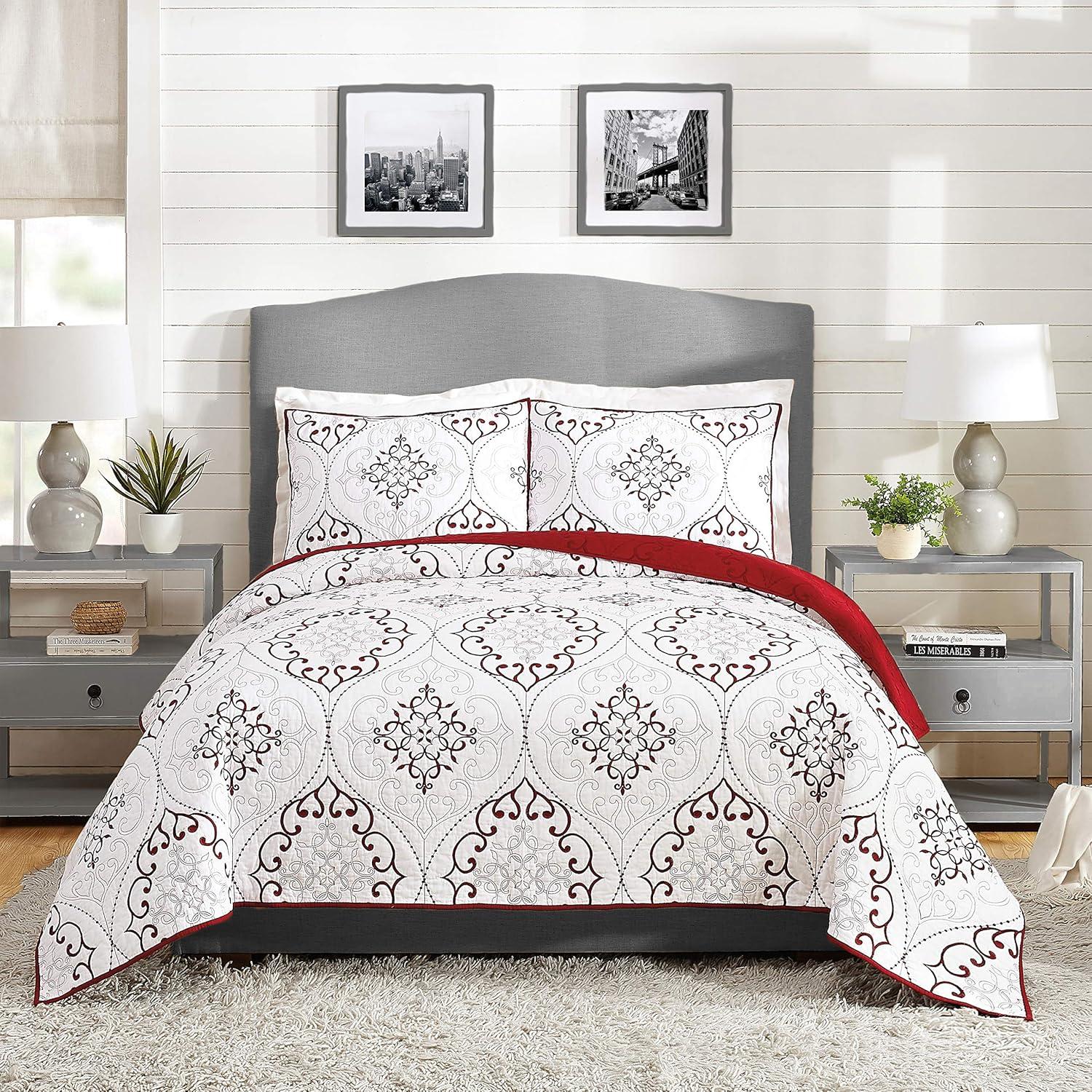 Modern Heirloom Chambers 3-Piece Embroidered Quilt Set