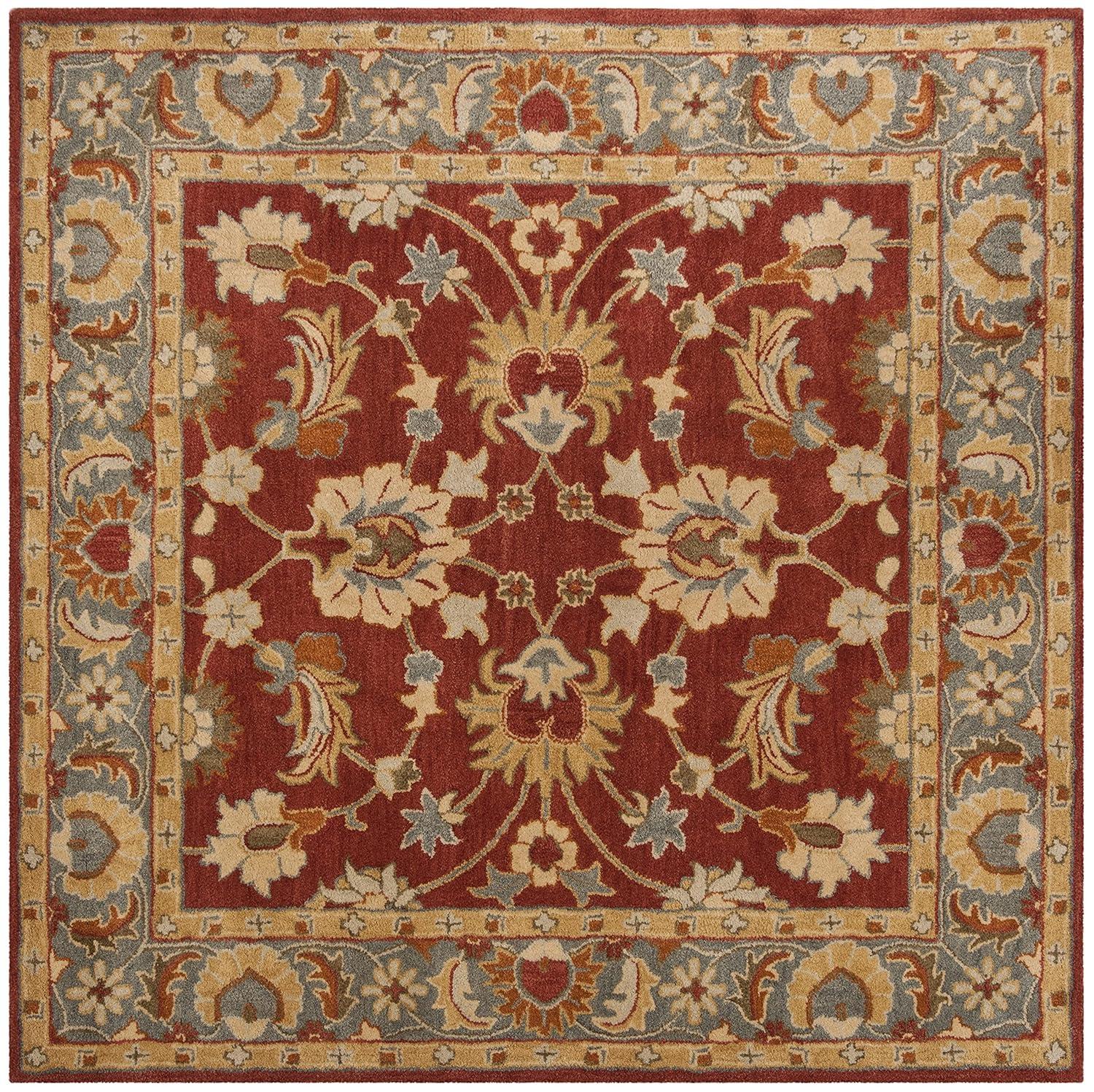 Heritage HG403 Handmade Area Rug - 6'x6' - Red/Blue - Safavieh