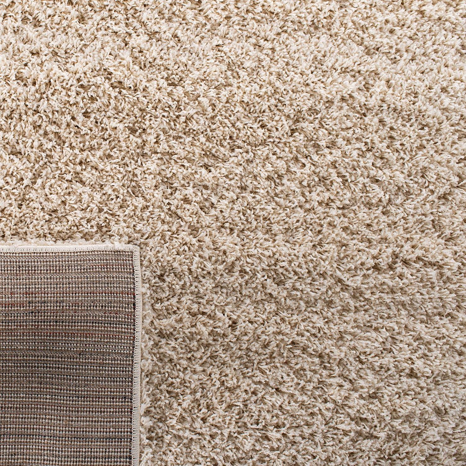 SAFAVIEH Laguna Neven Plush Solid Shag Area Rug, Beige, 8'6" x 12'