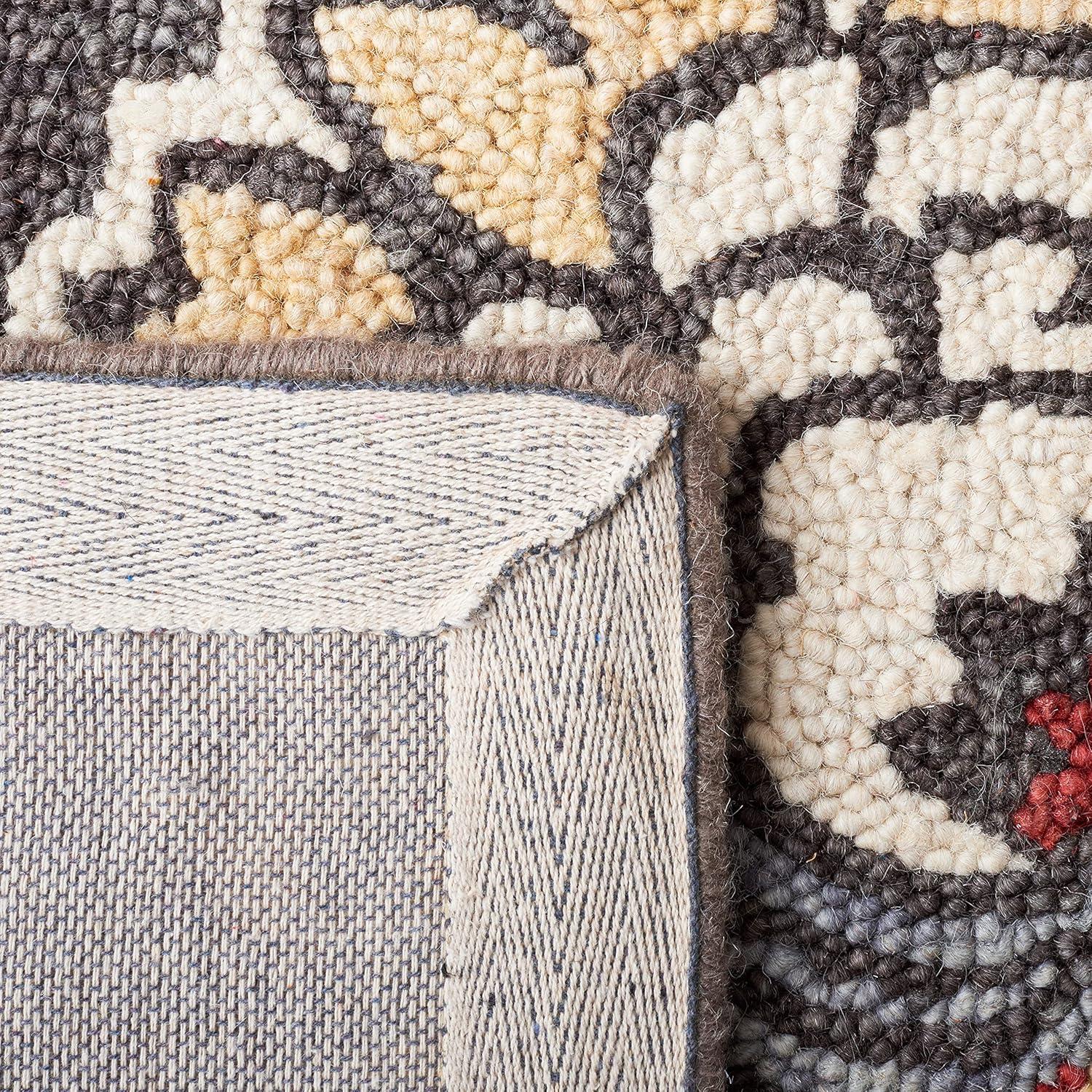 Blossom BLM276 Hand Tufted Area Rug - Dark Grey/Yellow - 8'x10' - Safavieh.