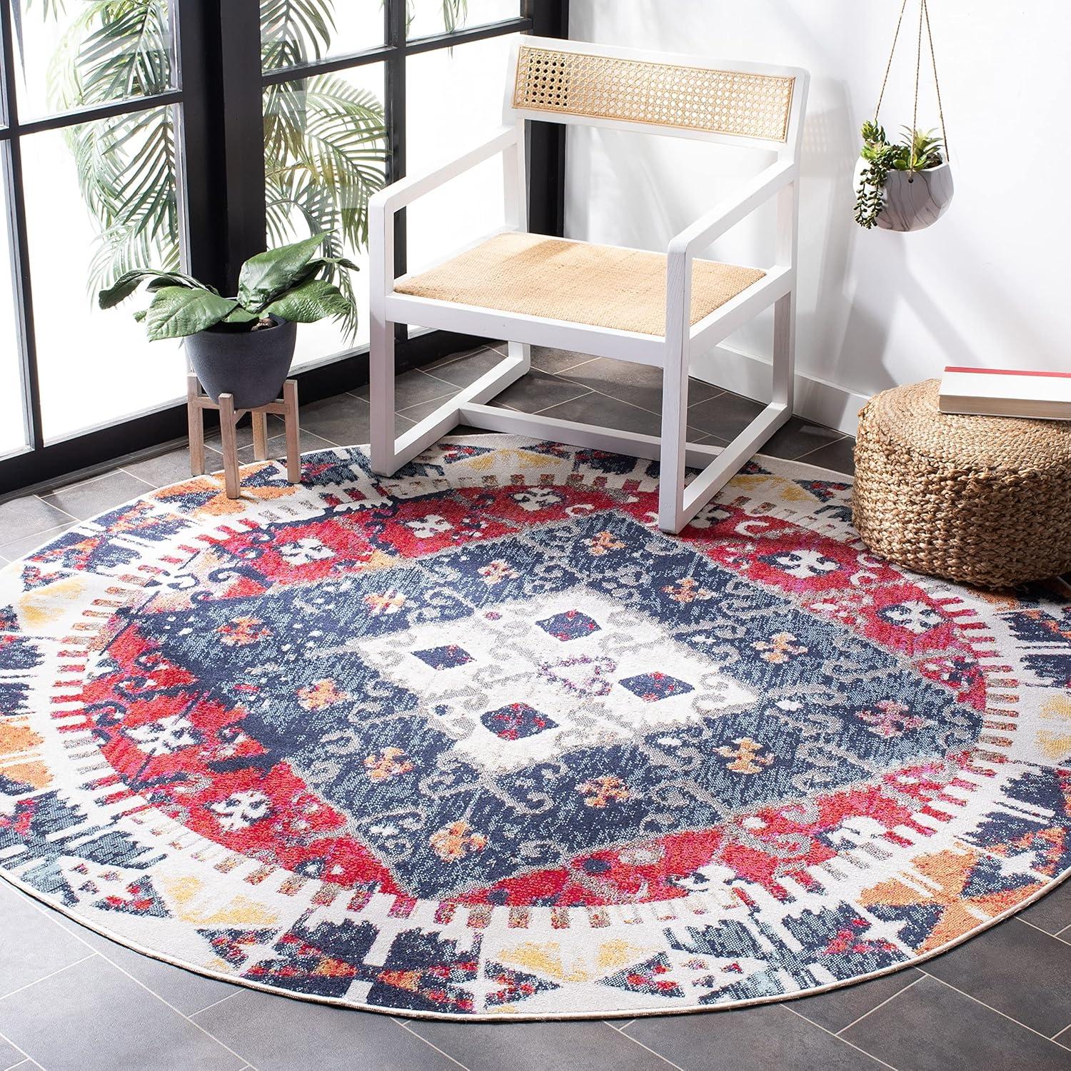 Montage MTG236 Power Loomed Indoor/Outdoor Area Rug - Rust/Multi - 8'x10' - Safavieh.