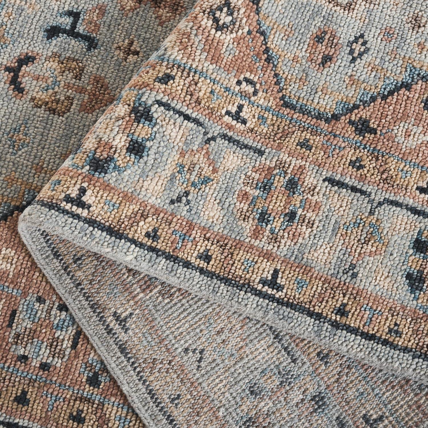 Samarkand SRK127 Hand Knotted Area Rug - Light Blue/Beige - 8'9"x11'9" - Safavieh.