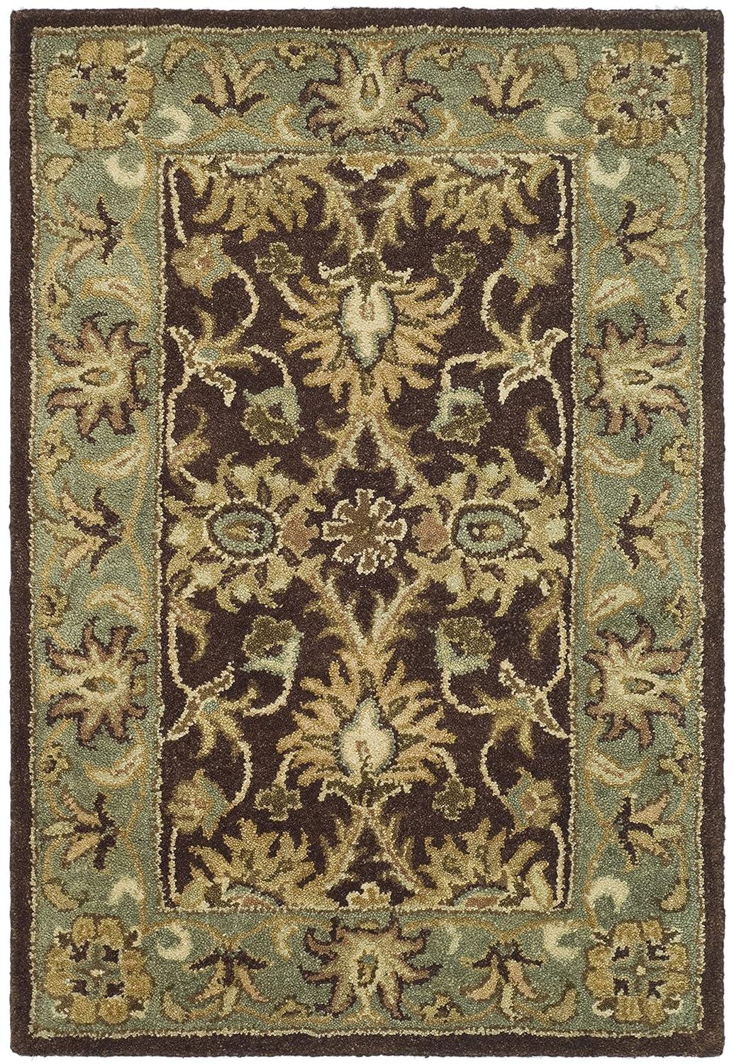 Antiquity AT249 Hand Tufted Accent Rug - Chocolate/Blue - 2'x3' - Safavieh.