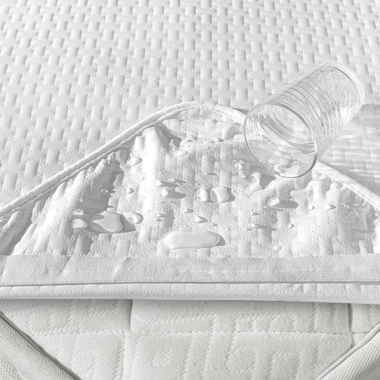 Mattress Protector Waterproof Breathable Sheet with Straps Fitted Bed Cover, Twin XL, by Ambesonne