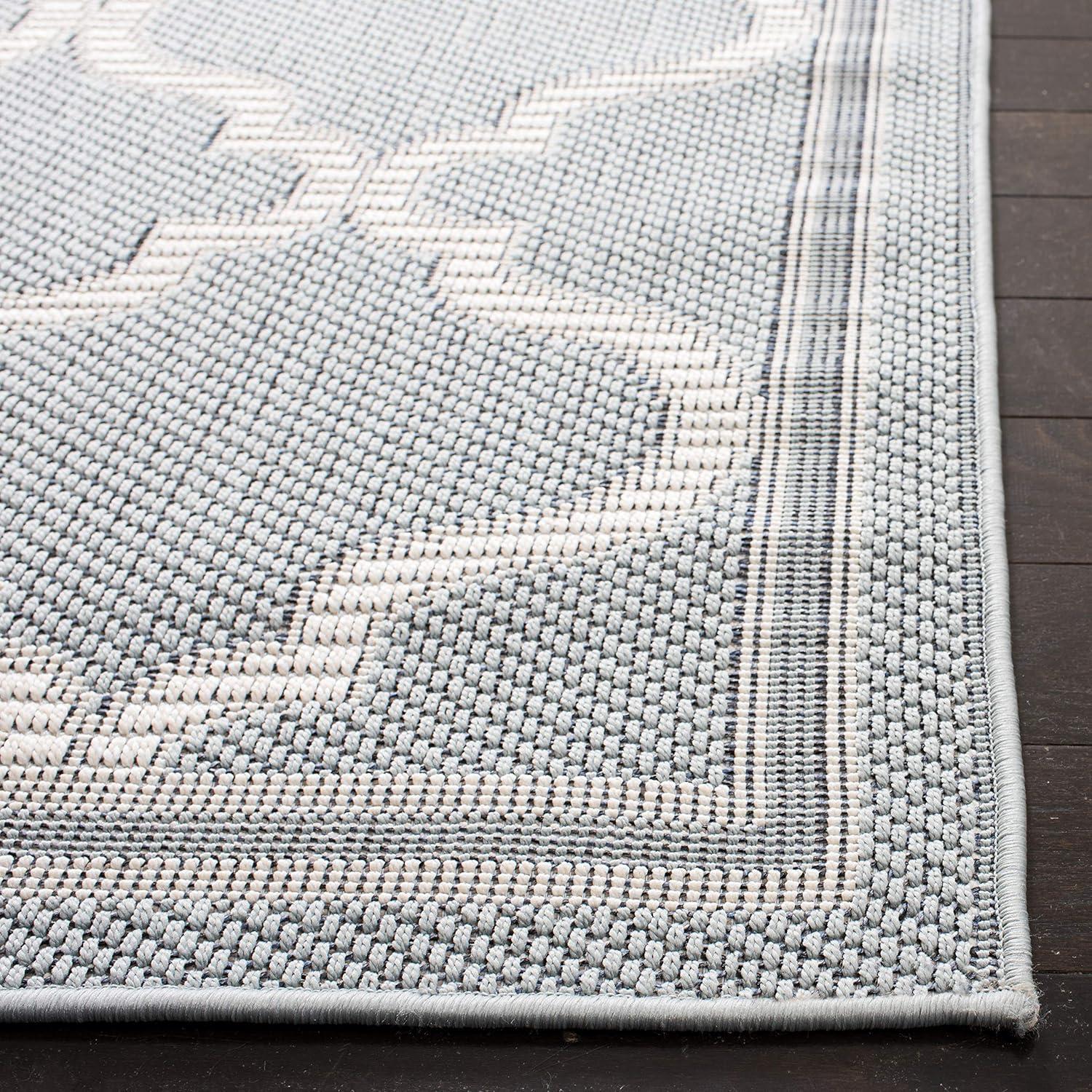 Bermuda BMU810 Power Loomed Indoor/Outdoor Machine Washable Area Rug - Light Blue/Ivory - 5'3"x7'6" - Safavieh