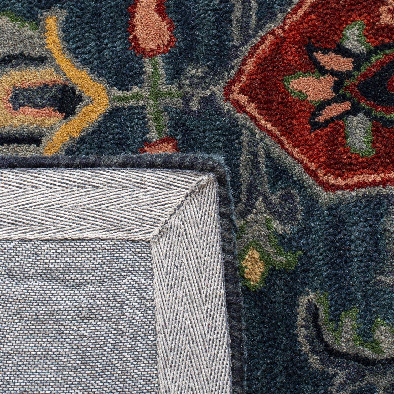 Heritage HG923 Hand Tufted Area Rug - Blue/Red - 6'x6' - Safavieh.