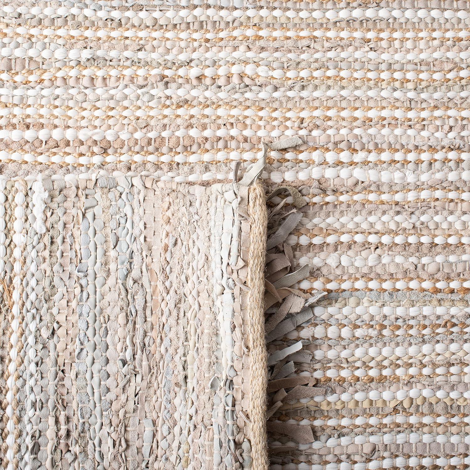 Vintage Leather VTL373 Hand Woven Indoor Area Rug - Beige/Multi - 8'x10' - Safavieh.
