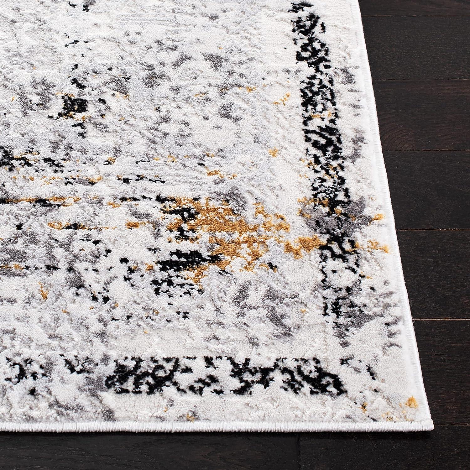 Amelia ALA207 Machine Made Indoor Area Rug - Grey/Gold - 9'x12' - Safavieh