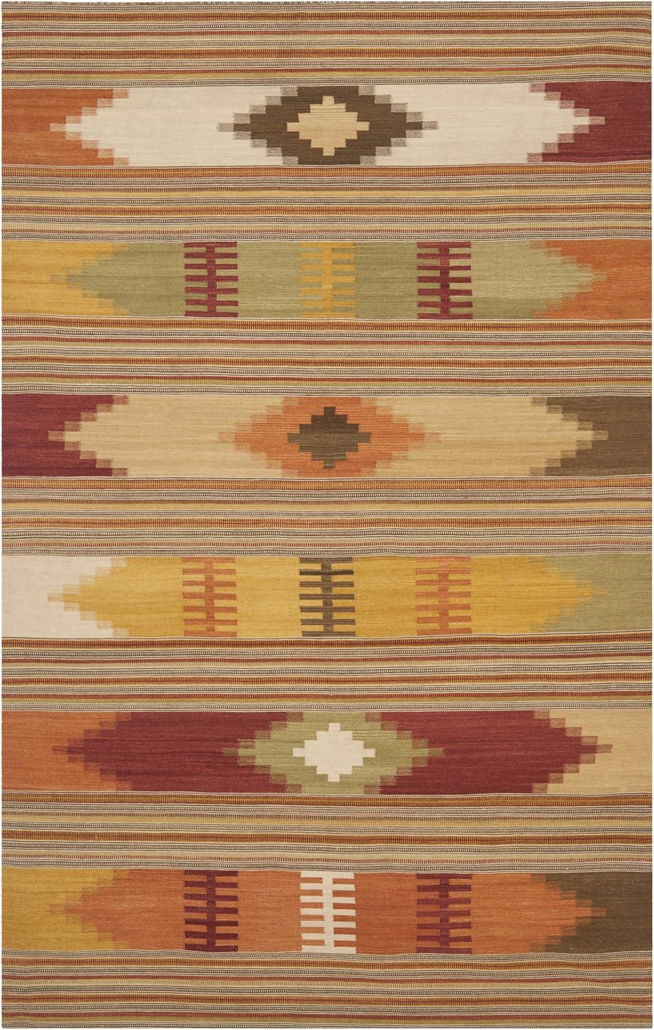 Kilim NVK177 Hand Woven Area Rug - Red/Multi - 6'x9' - Safavieh.