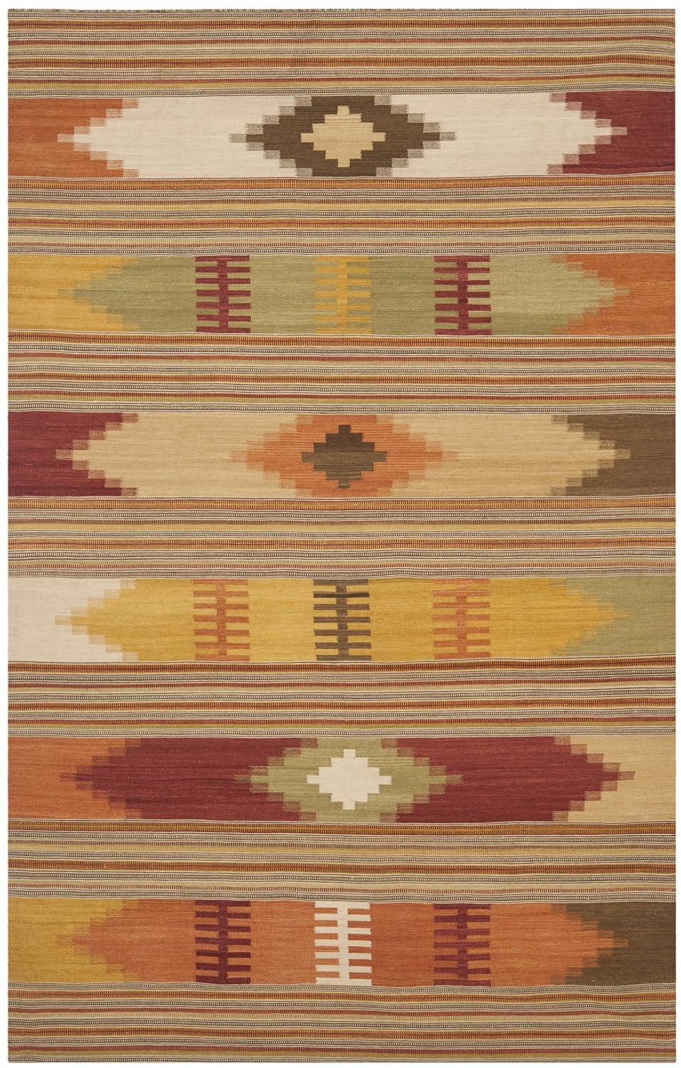 Kilim NVK177 Hand Woven Area Rug - Red/Multi - 6'x9' - Safavieh.