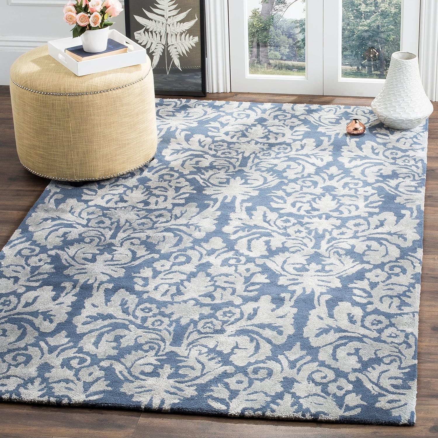 Bella BEL156 Hand Tufted Accent Rug - Navy/Grey - 3'x5' - Safavieh.