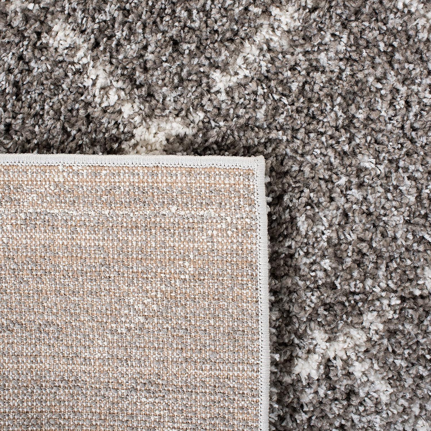 Arizona Shag ASG743 Power Loomed Indoor Area Rug - Brown/Ivory - 6'7"x9'2" - Safavieh