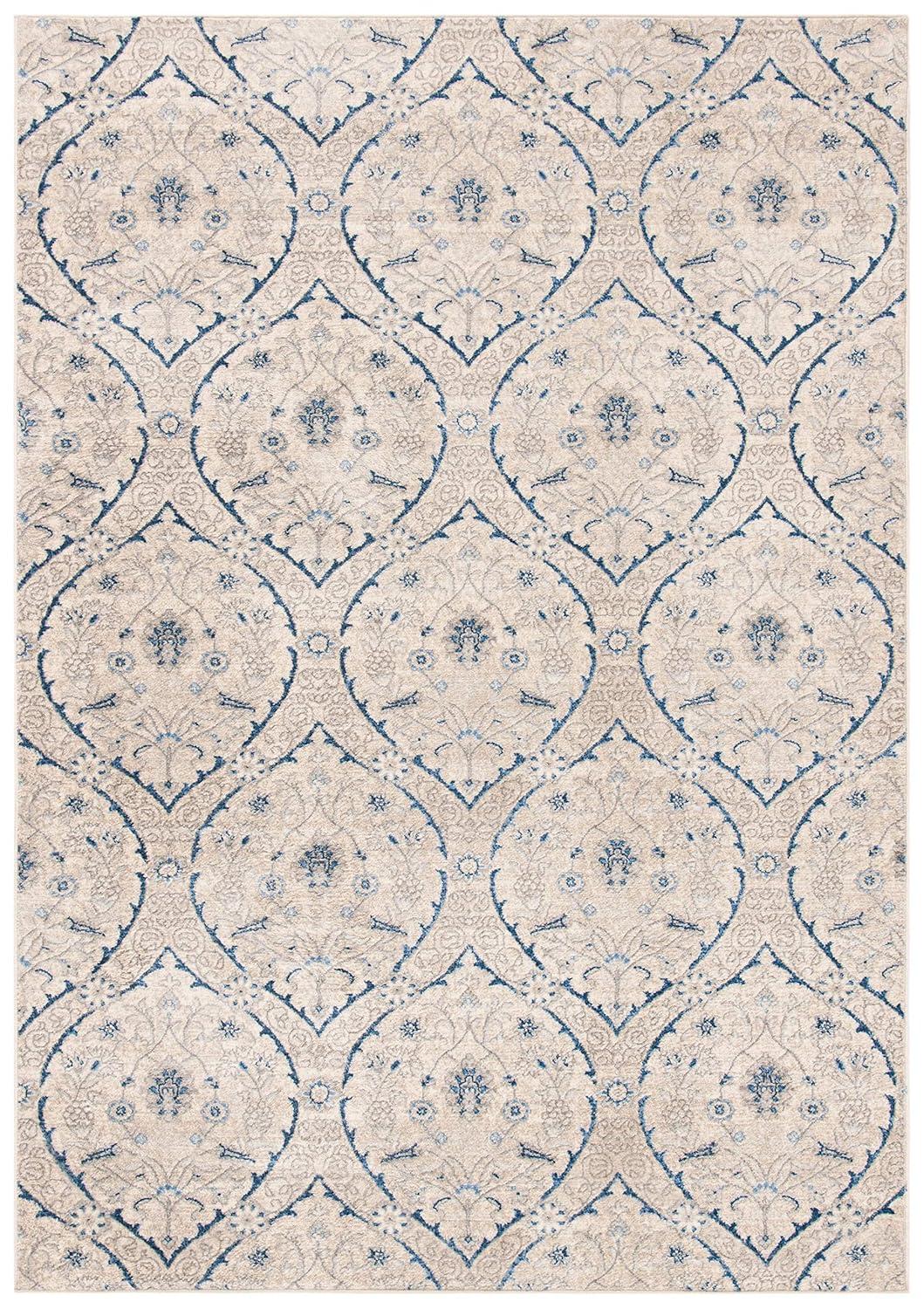Brentwood BNT860 Power Loomed Area Rug - Light Grey/Blue - 4'x6' - Safavieh.