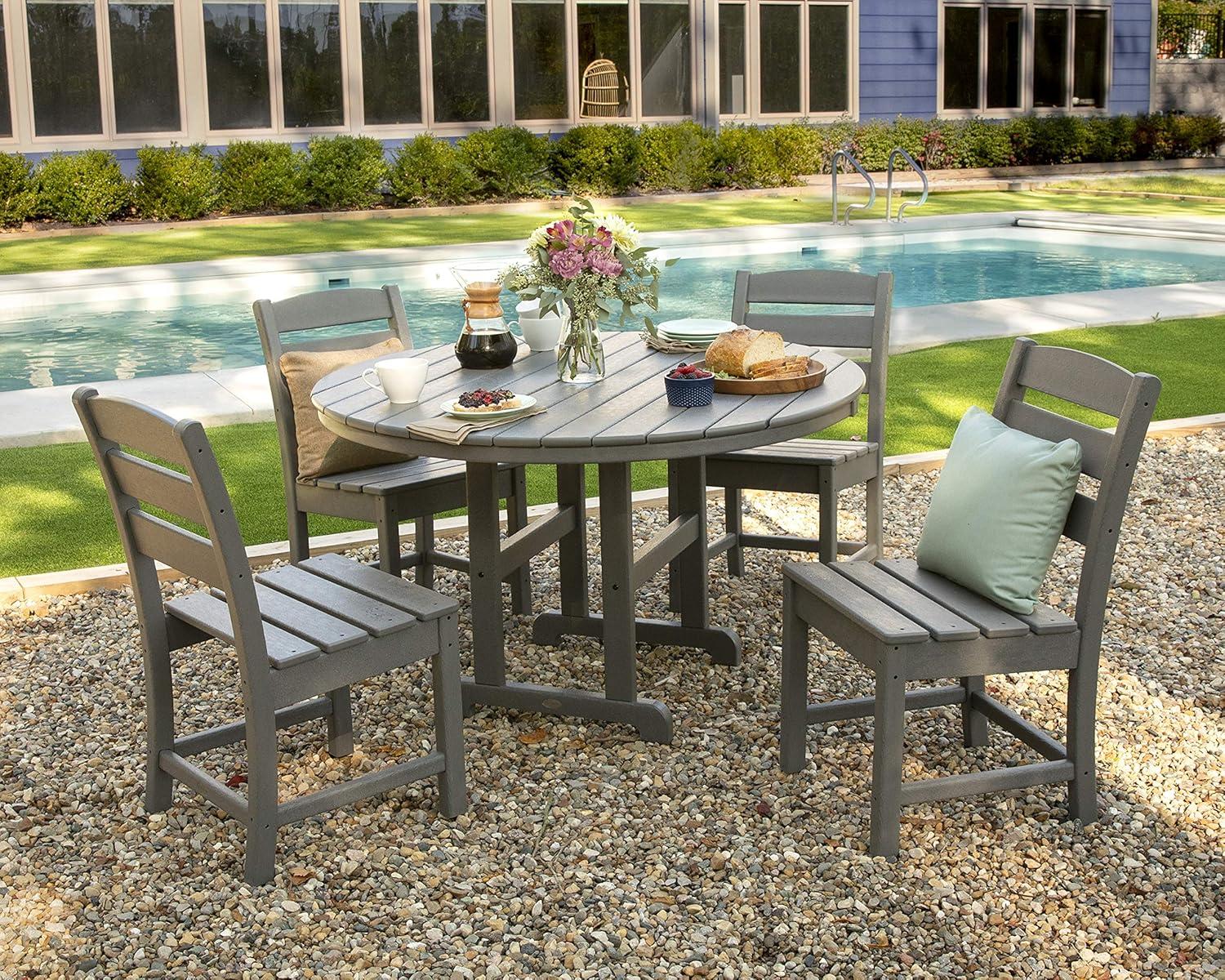Lakeside 5-Piece Round Farmhouse Side Chair Dining Set