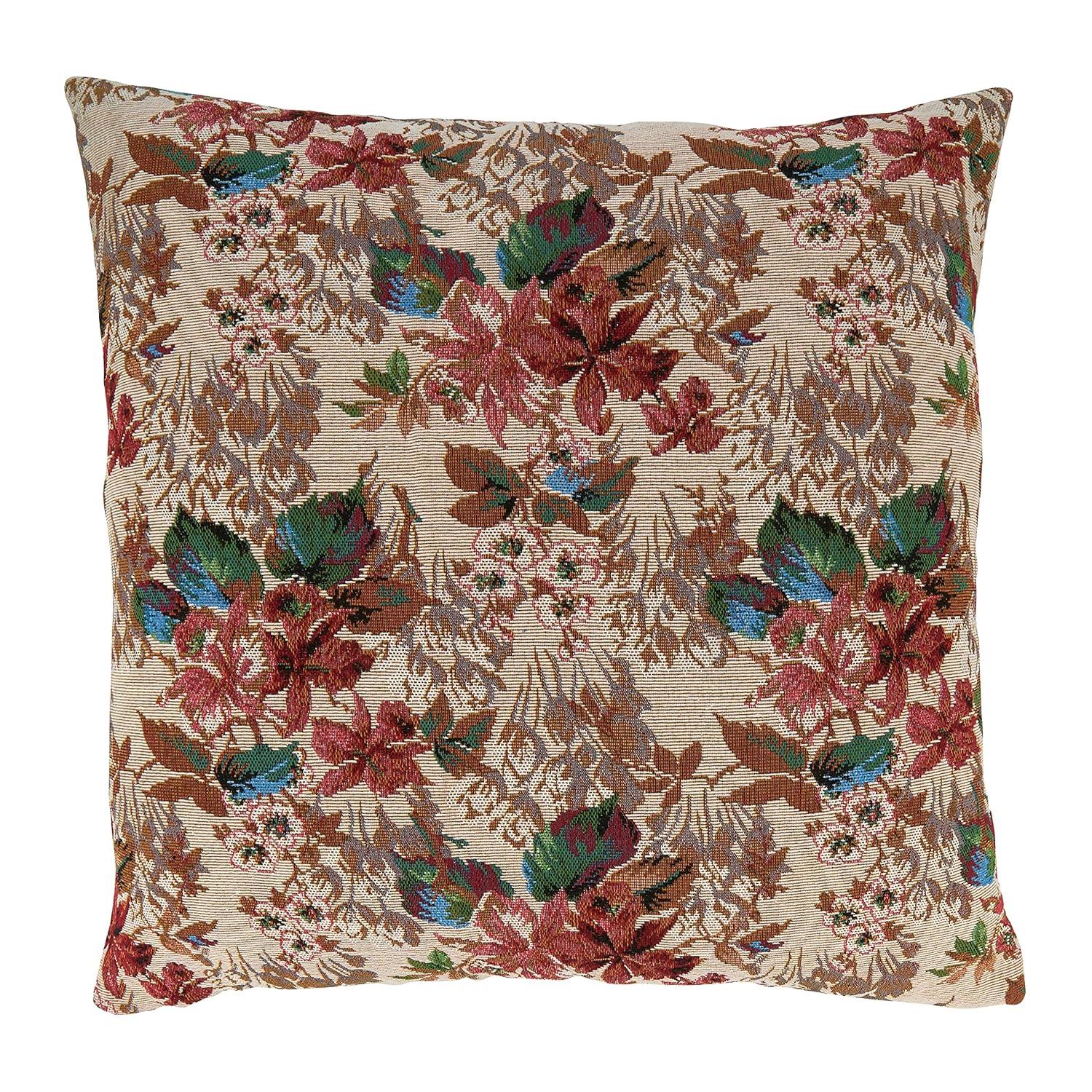 Saro Gertrude Collection Floral Reversible Pillow Cover