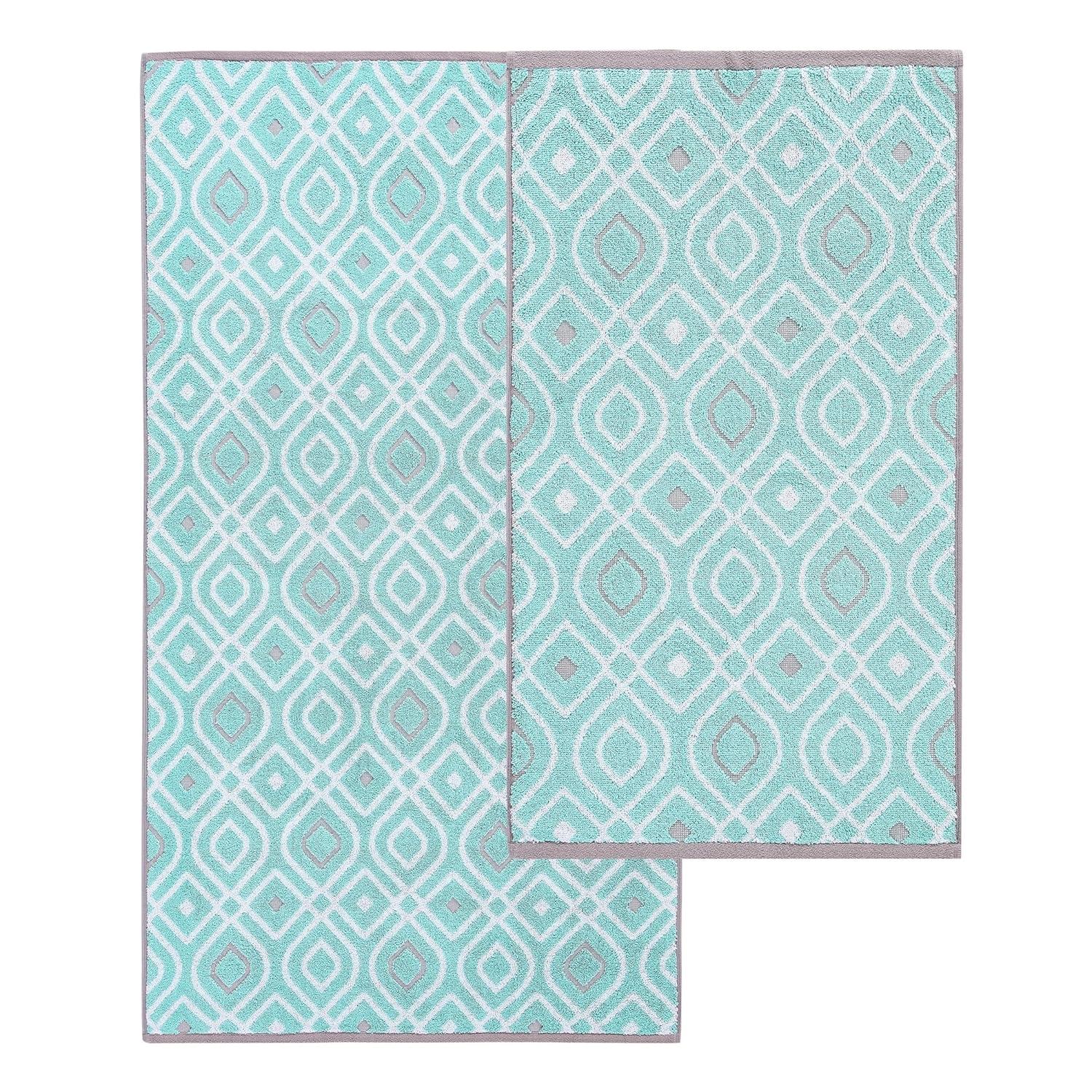 Modern Threads Modern Threads Oxford 6-Piece Yarn Dyed Jacquard & Solid Towel Set – 100% Combed Cotton, Quick Dry & Absorbent Bath, Hand & Washcloths