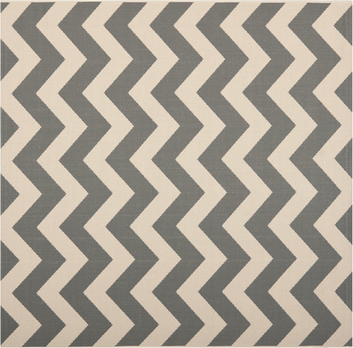 Safavieh Courtyard Bailey Chevron Indoor/Outdoor Area Rug, 4' x 4' Square, Grey/Beige