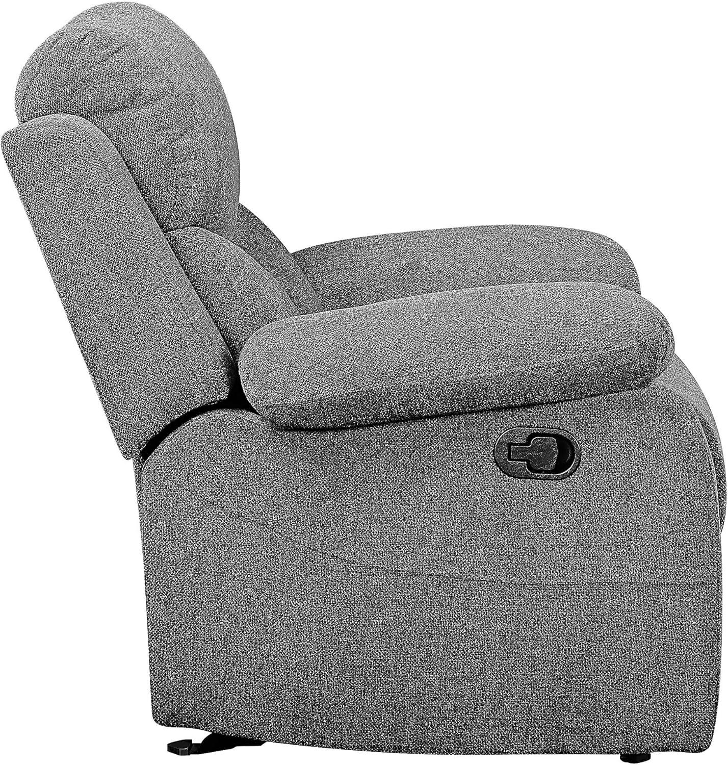 82" Kalen Sofa Gray Chenille - Acme Furniture: Upholstered Recliner, Includes 2 Accent Pillows