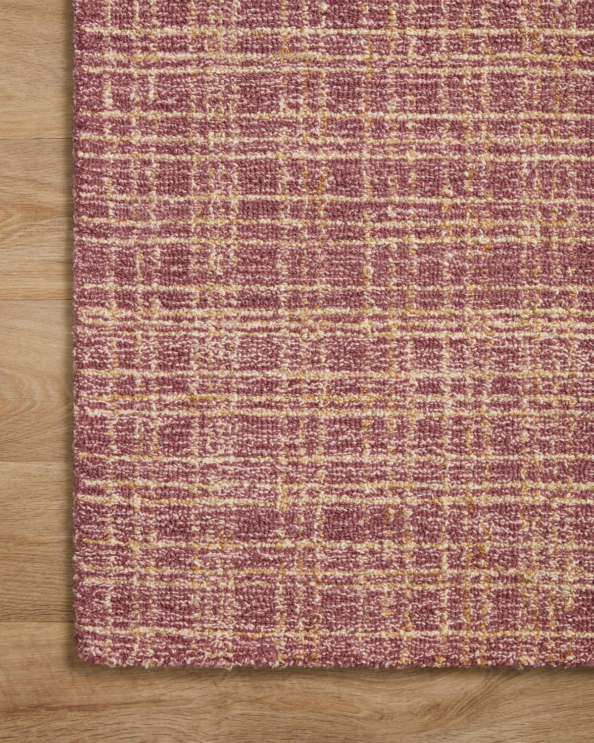 Berry & Natural Hand-Tufted Wool Runner Rug 2'6" x 9'9"