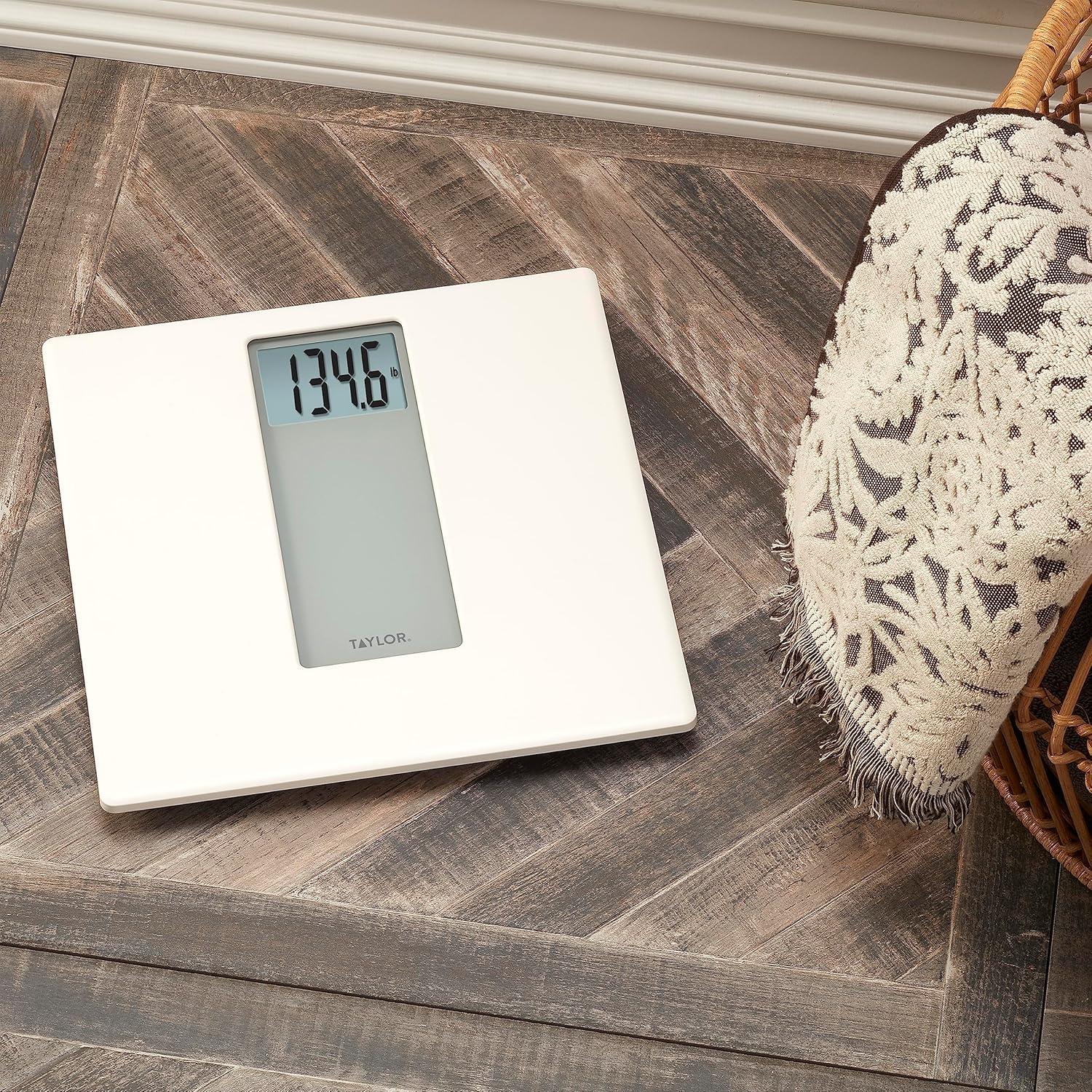 Taylor Digital 400 lb Capacity White/Gray Bathroom Scale