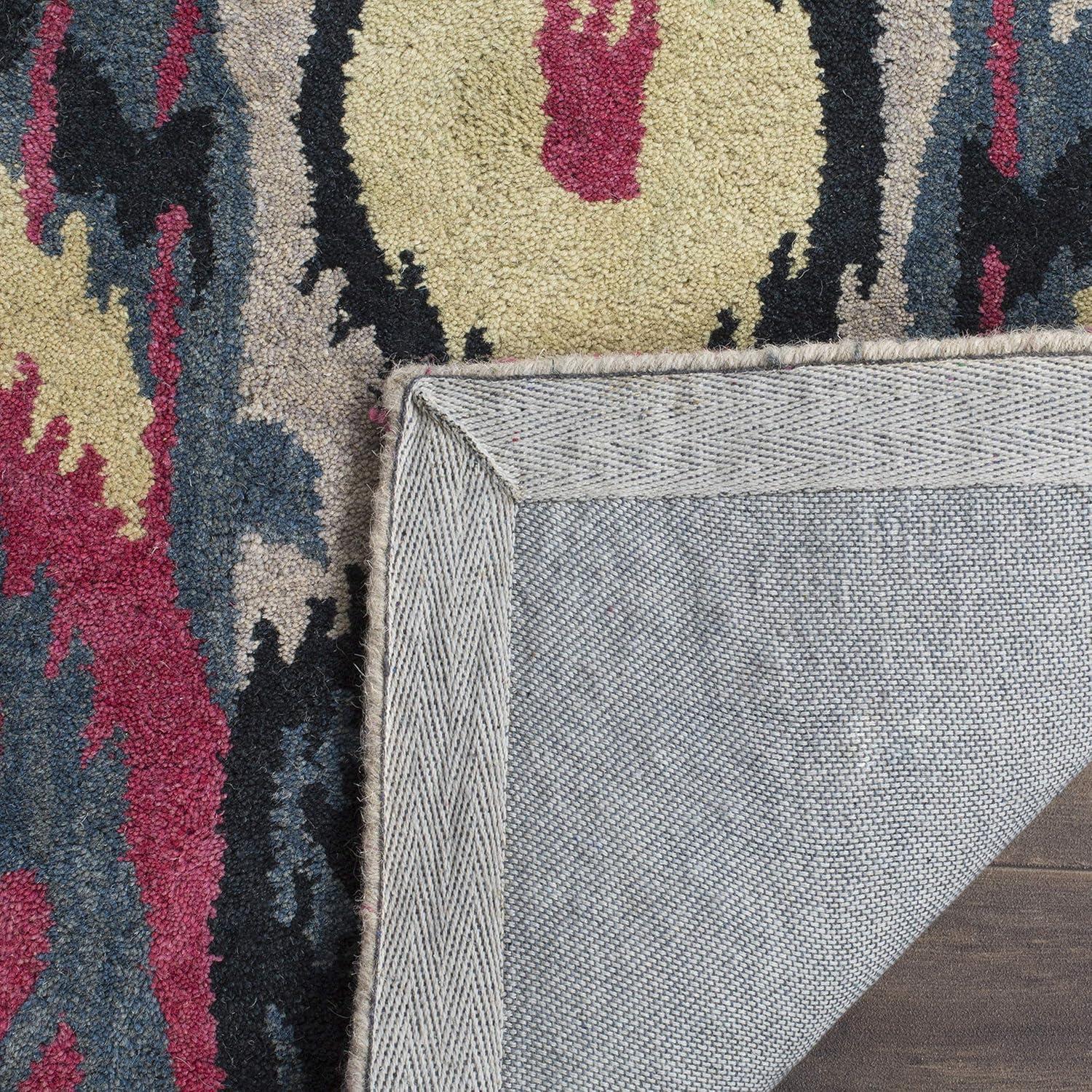 Ikat IKT466 Hand Tufted Area Rug - Beige/Blue - 4'x6' - Safavieh.
