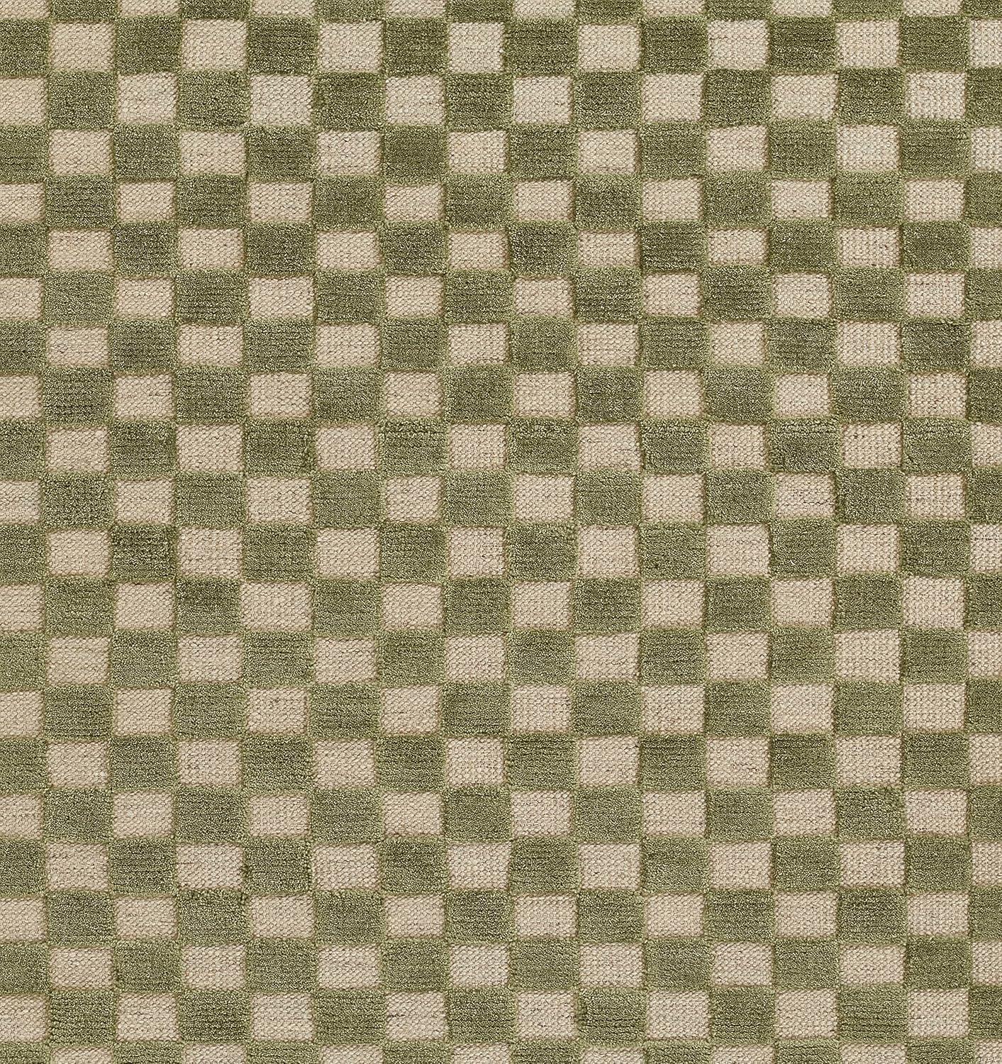 Momeni 5'x8' Willow Check Handwoven Area Rug Green: Wool, Classic Pattern, Low Pile, Indoor Use, Handmade