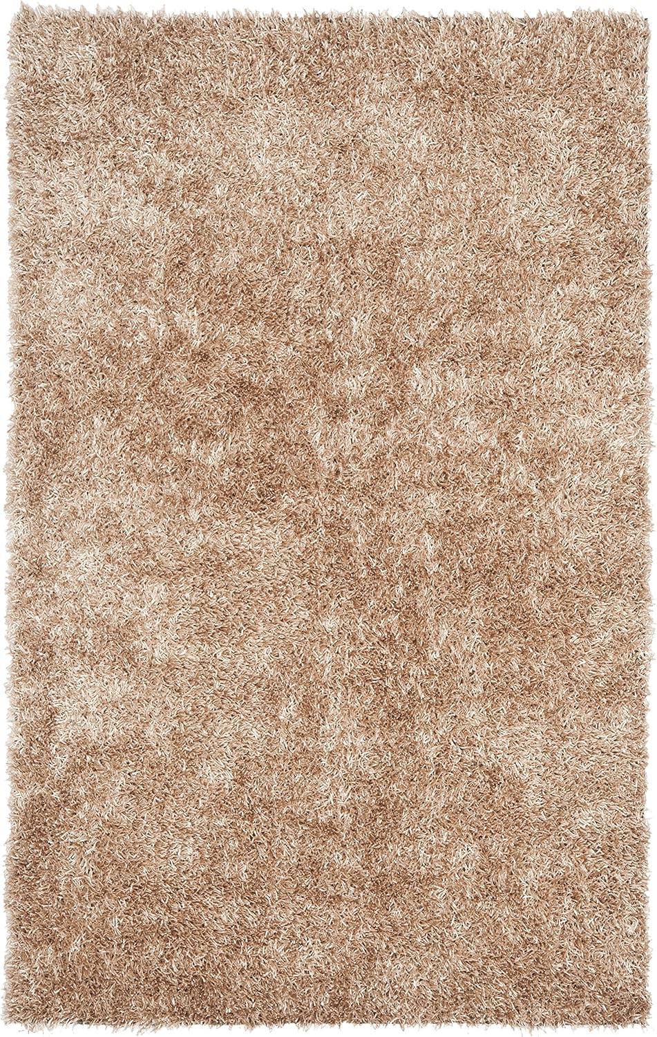 SAFAVIEH New Orleans Darius Solid Polyester Shag Area Rug, Chocolate, 5' x 8'