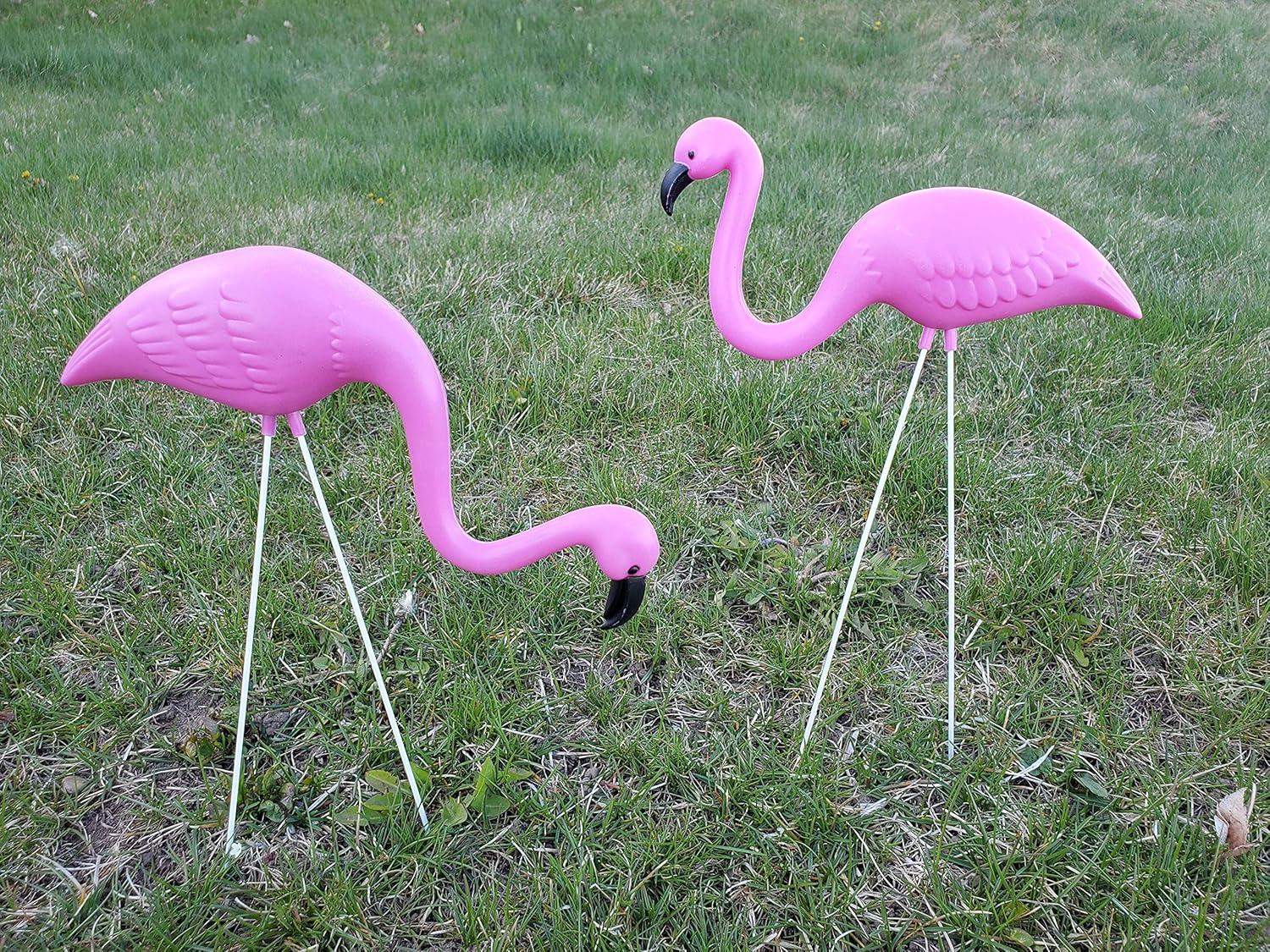 Fun Express Plastic Mini Pink Flamingo Yard Ornaments