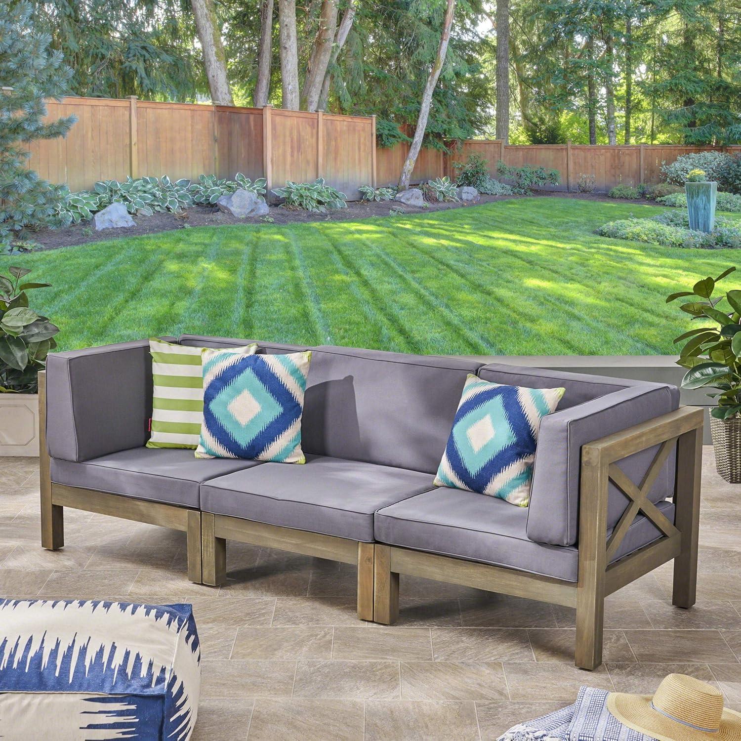 Highland Dunes 30.3'' Acacia Outdoor Patio Sofa