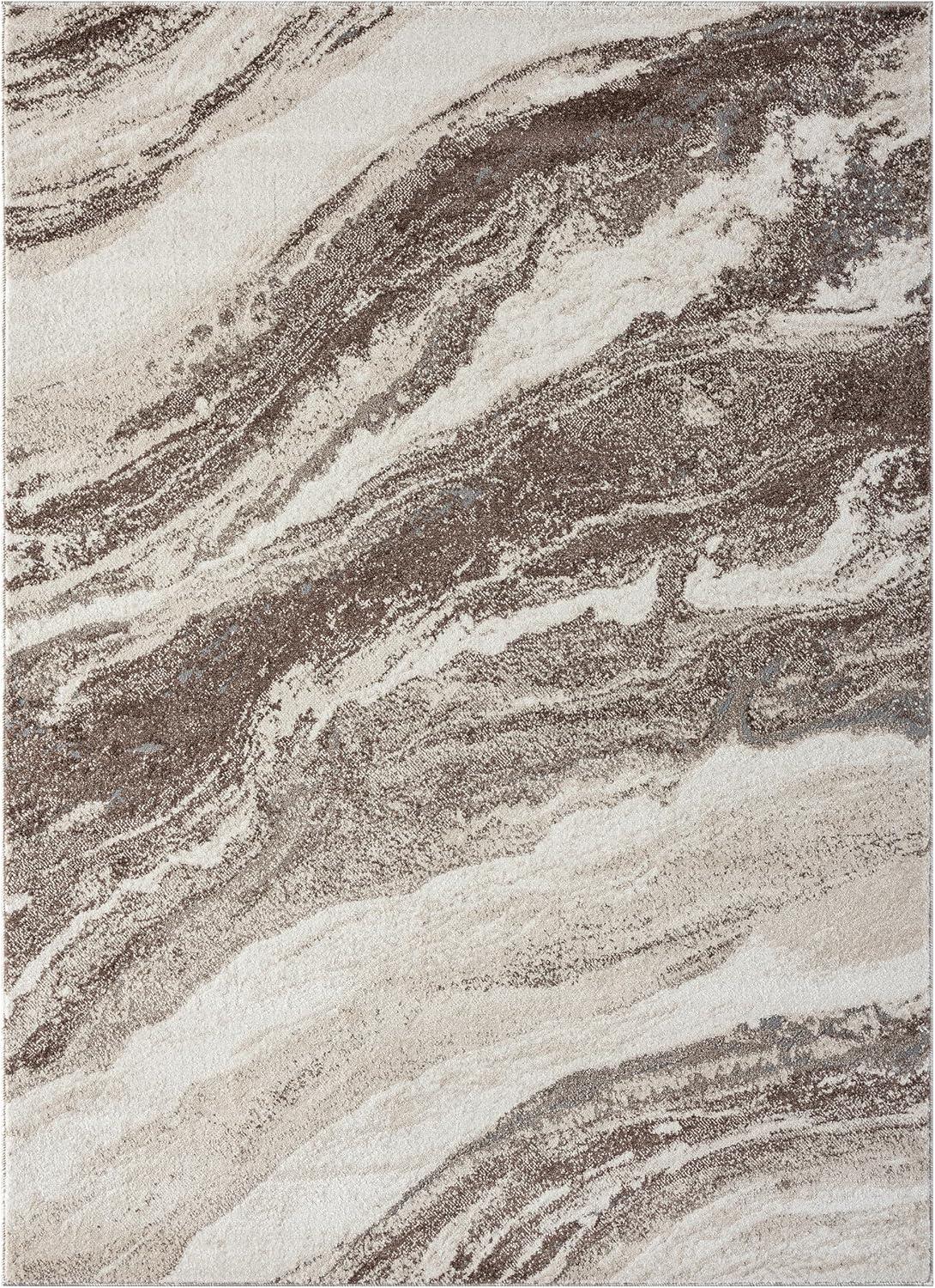 Luxe Weavers Modern Abstract Marble Area Rug, Blue 5x7