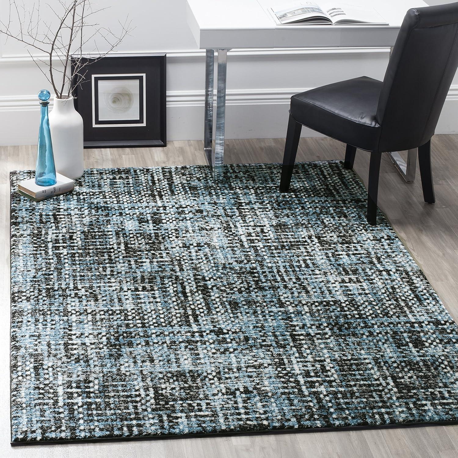 Porcello PRL6941 Power Loomed Indoor Accent Rug - 4'x6' - Charcoal/Blue - Safavieh